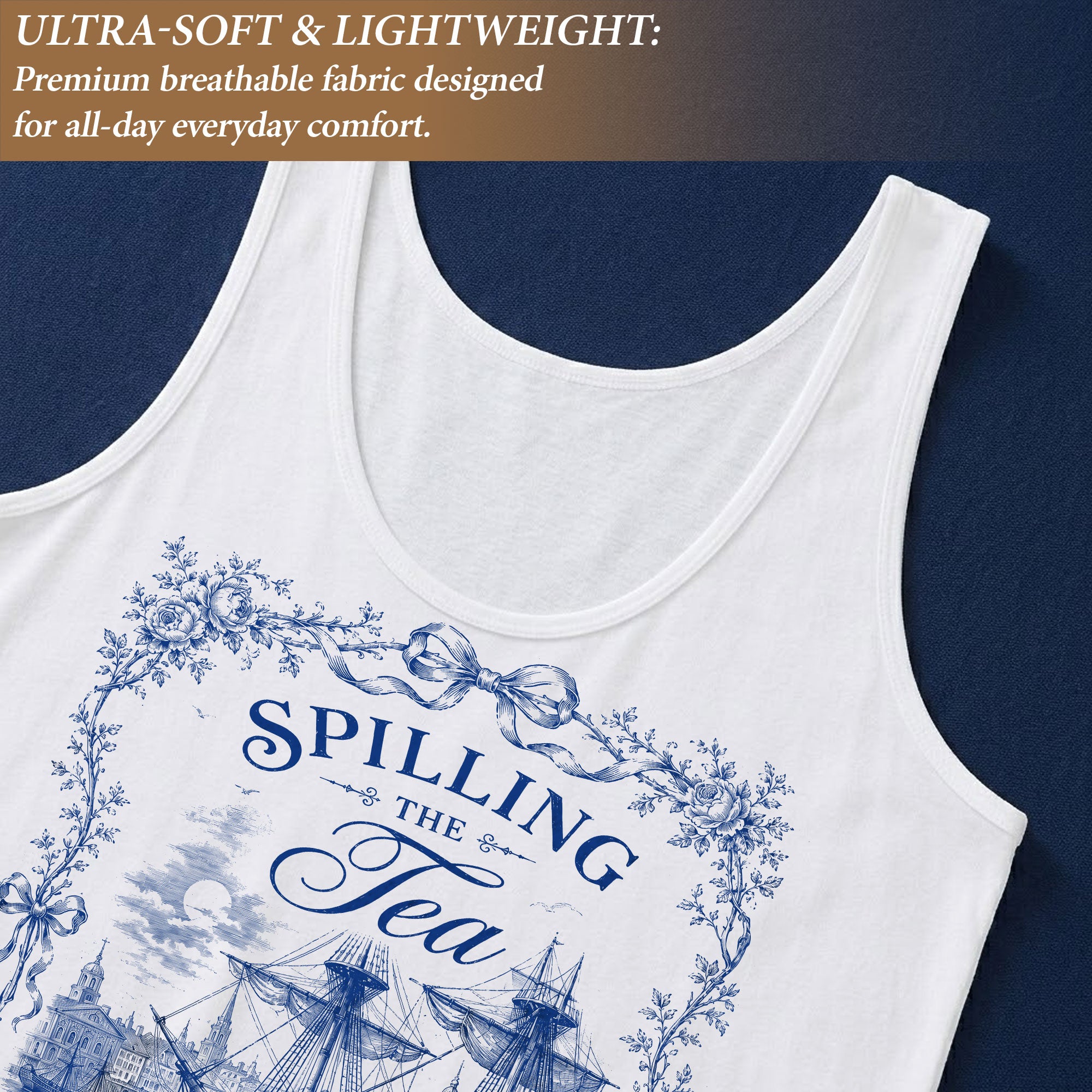 Tank Top Women Vintage 1773 Spilling The Tea Patriotic Graphic Sleeveless Apparel