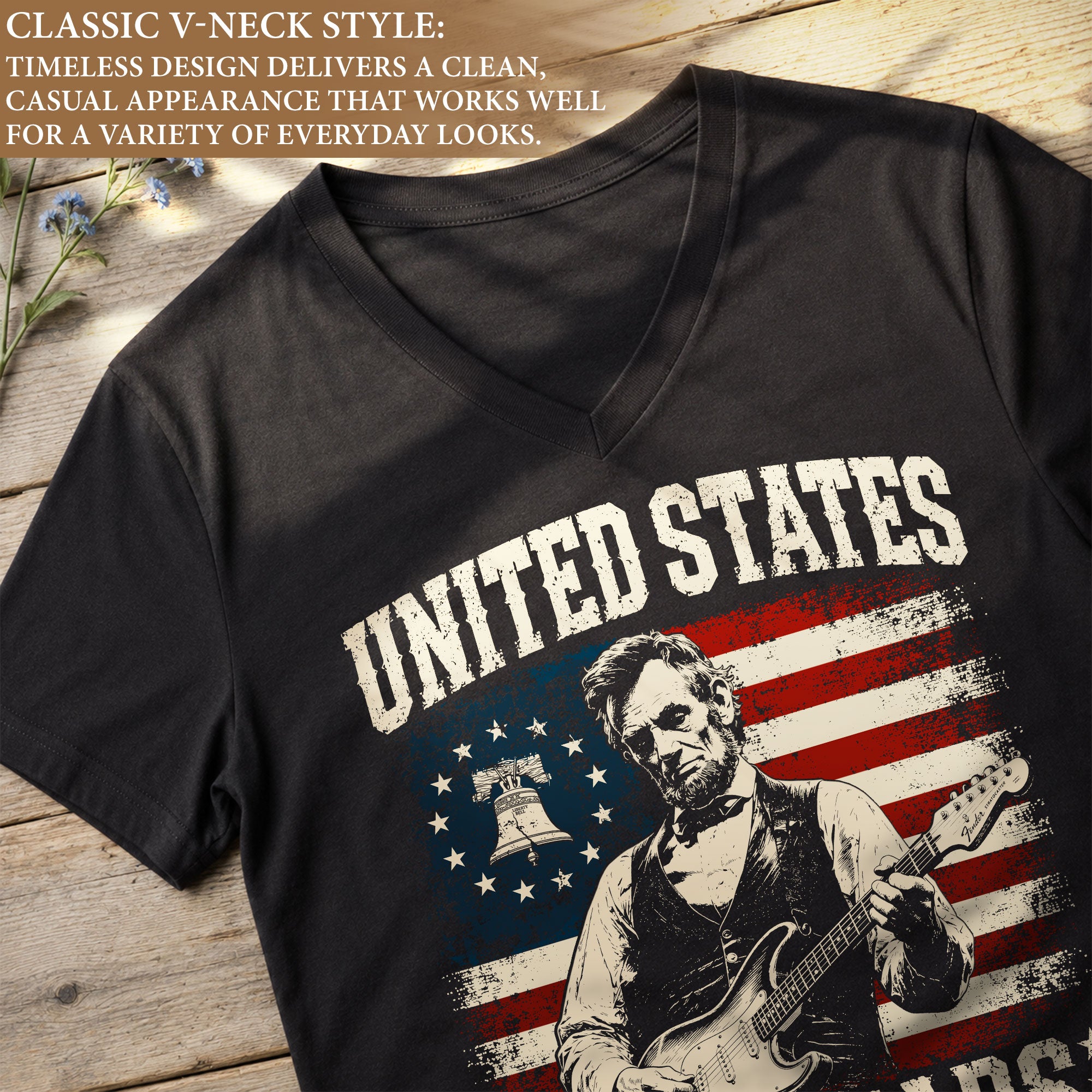 Liberty Bell Lincoln V-Neck Shirt Vintage 1776-2026 250 Years Patriotic Women Tee