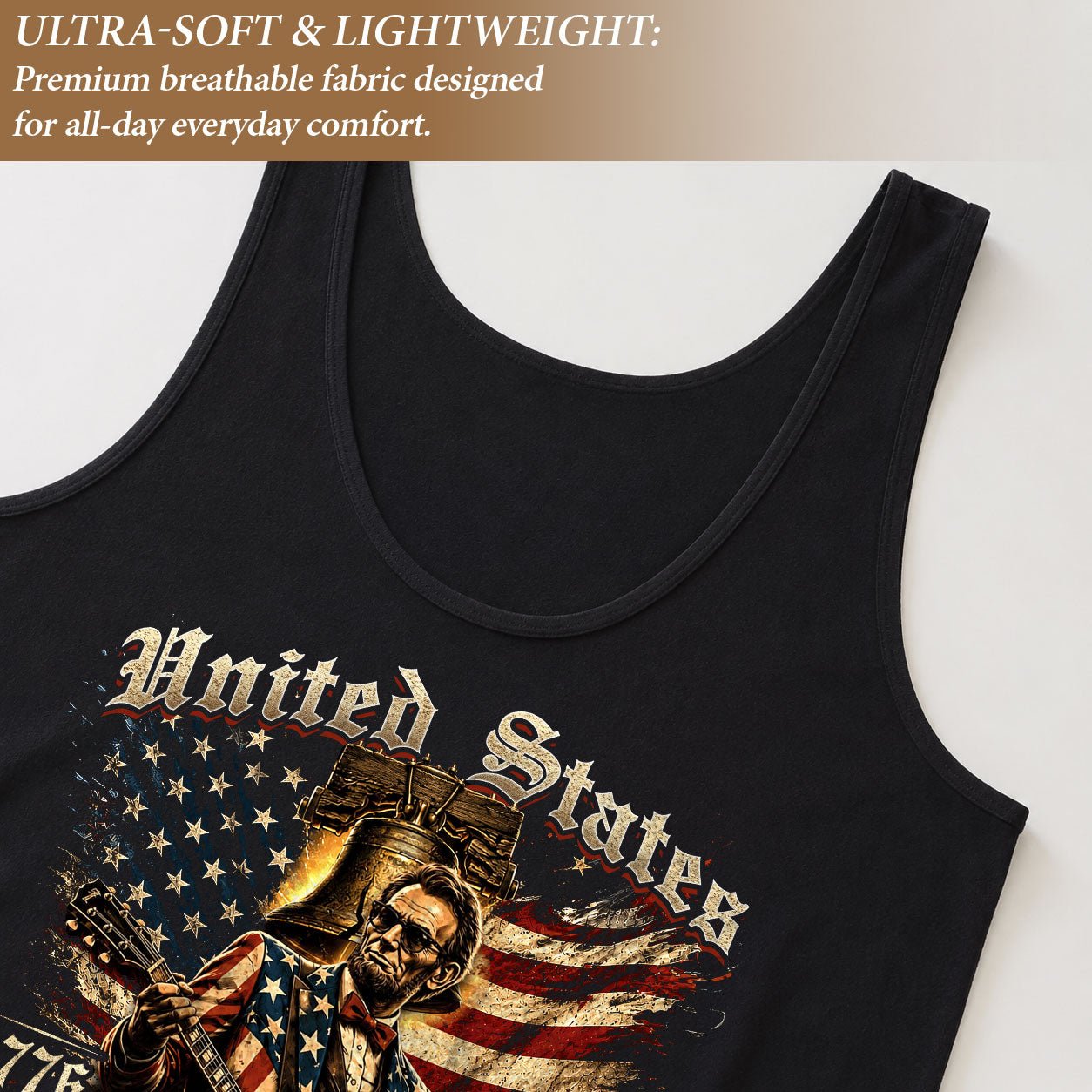 Abraham Lincoln Women Tank Top Patriotic American 1776 2026 250 Years Liberty Shirt - Rust Field Wear