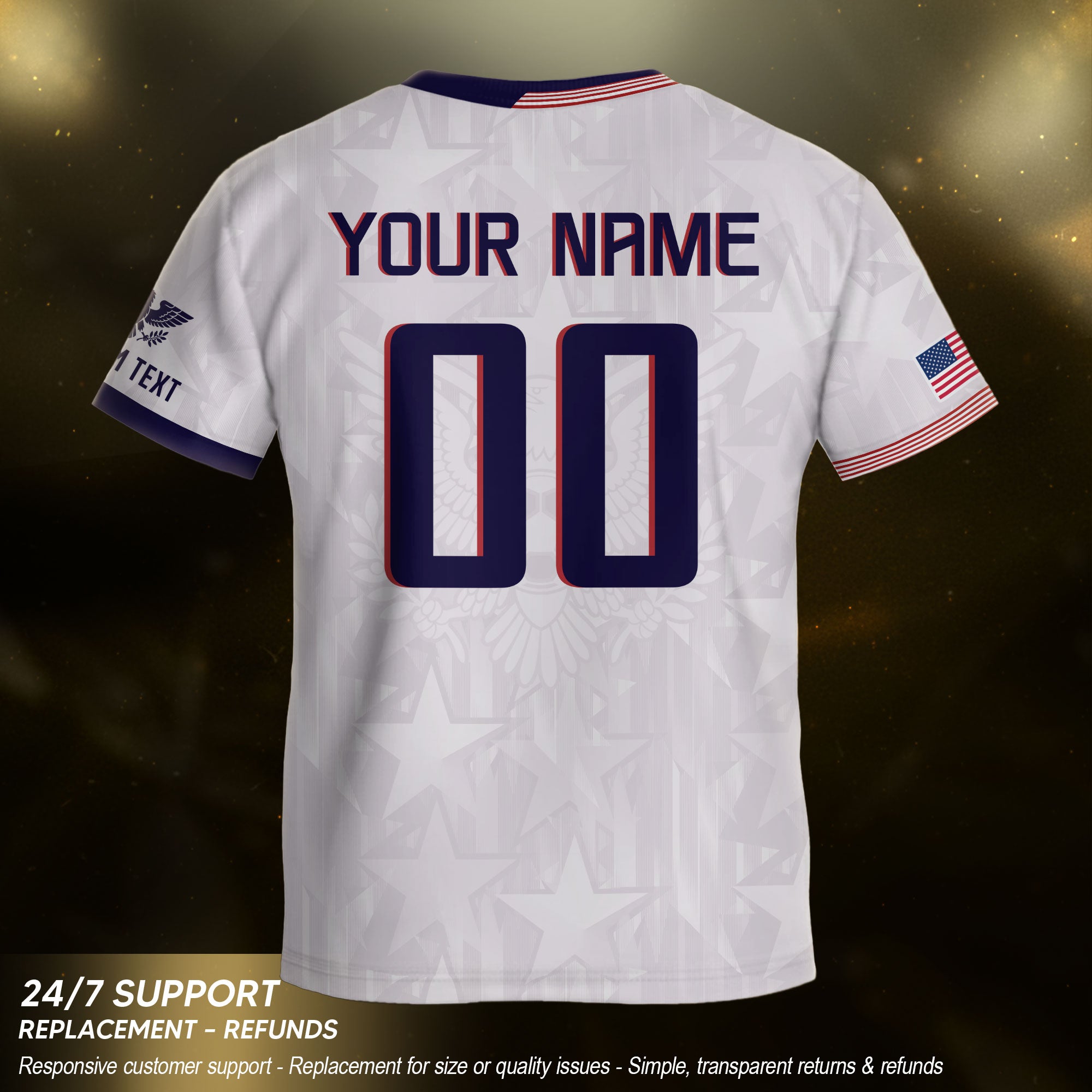 USA Youth Custom Soccer Jersey Heritage Collection White Personalized Sportswear Top