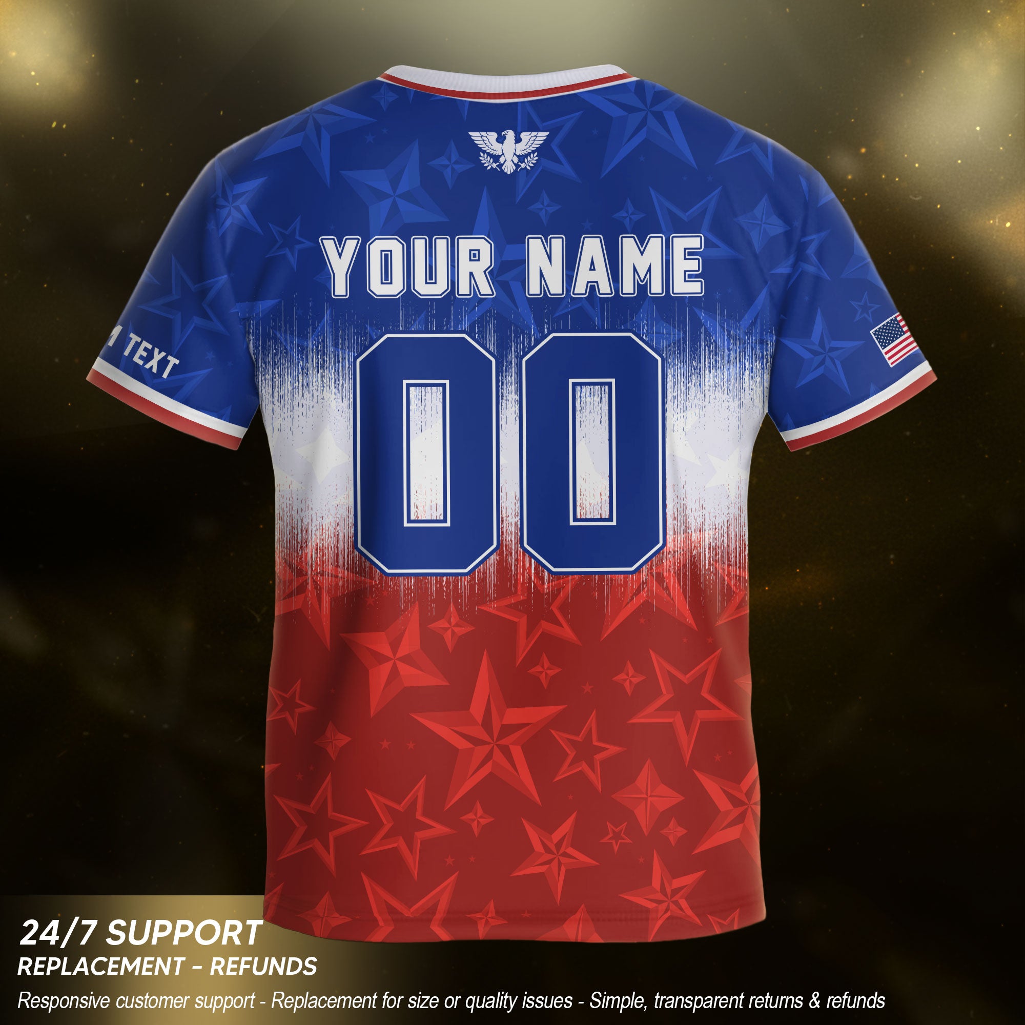 Youth Custom USA Soccer Jersey Heritage Collection Red Star Graphic Personalized Shirt