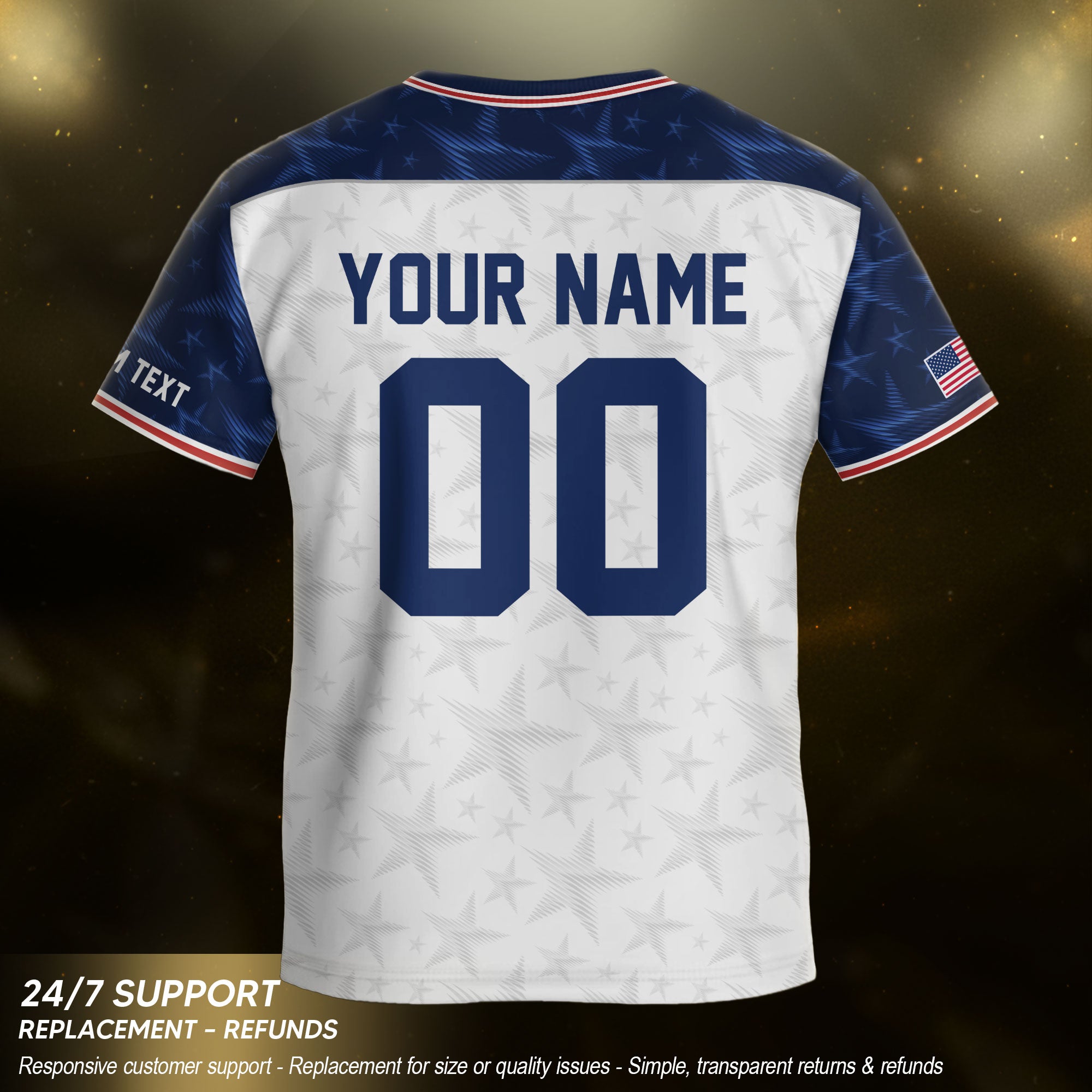 Custom Kid USA Soccer Jersey Heritage Collection White Navy Personalized Youth Tee