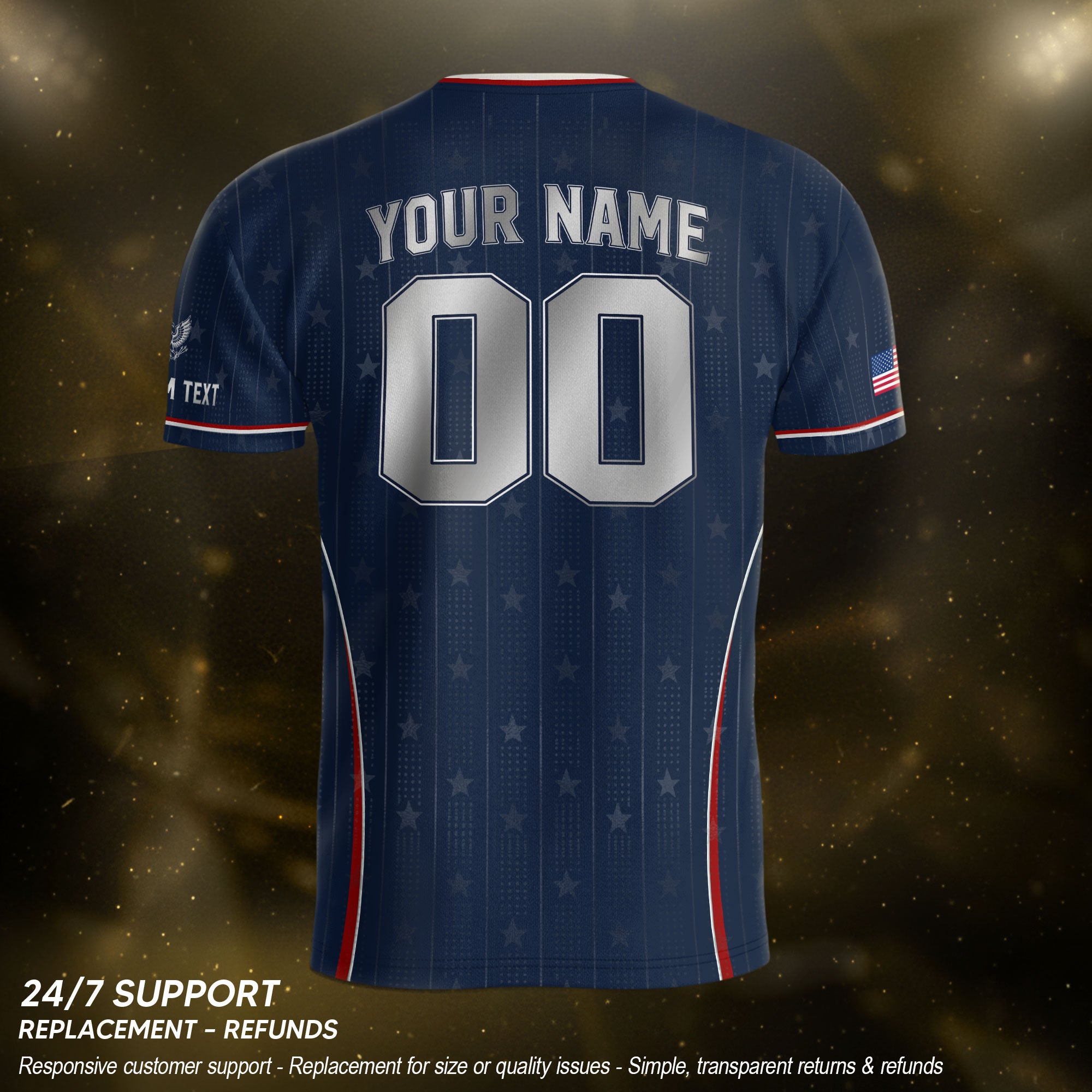 Adult USA Soccer Jersey Personalized American Eagle Patriotic Team Football Shirt
