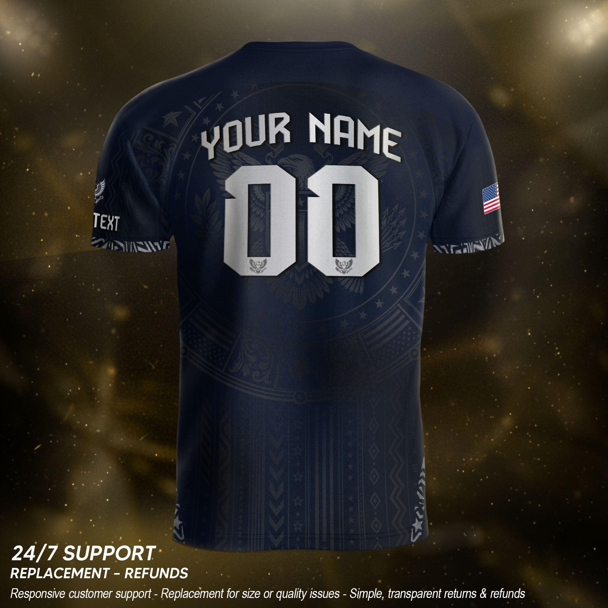 Custom Adult USA Soccer Jersey - Personalized Name & Number Patriotic Sports Team Shirt