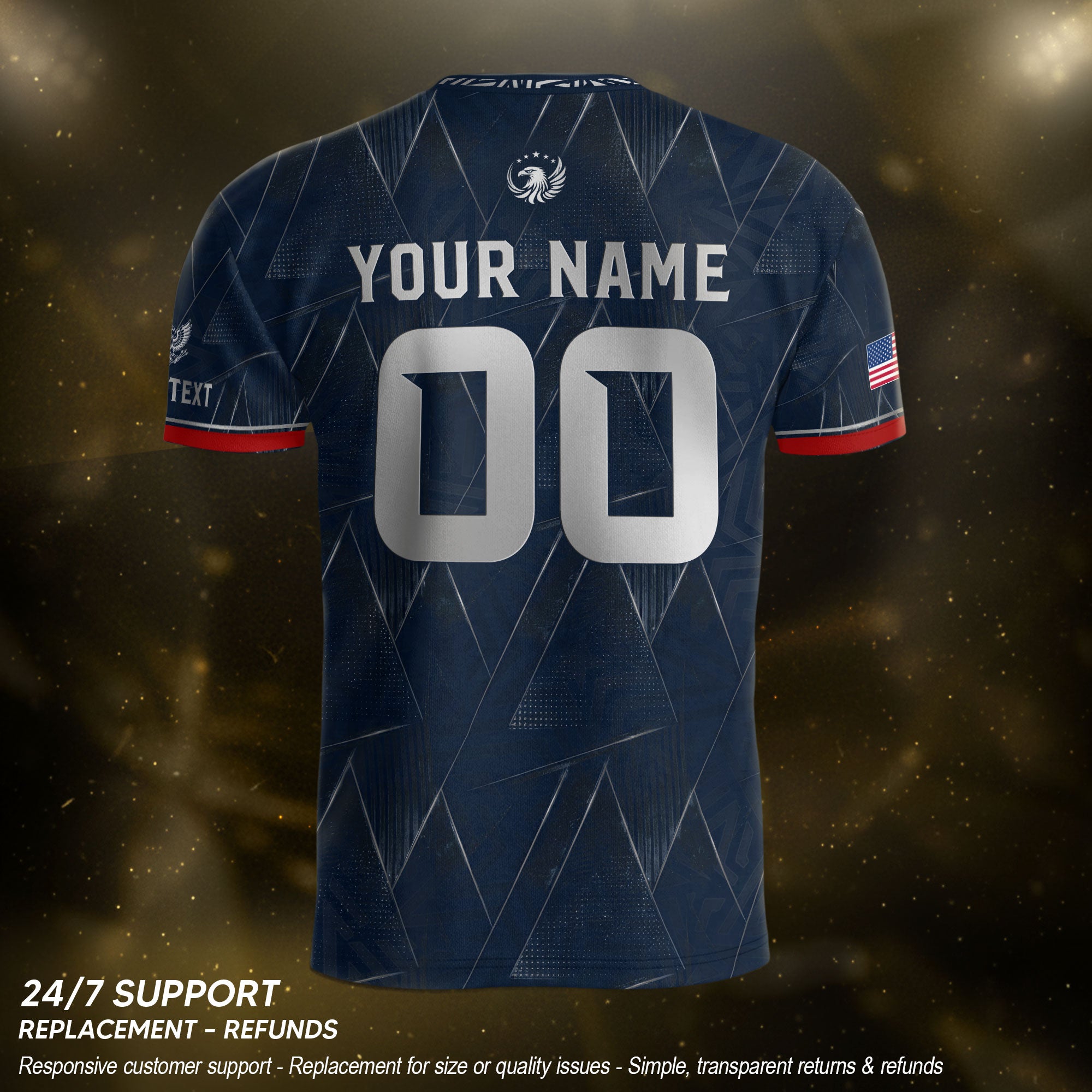 Personalized Patriotic USA Soccer Shirt Custom Adult Name Number Graphic Team Uniform