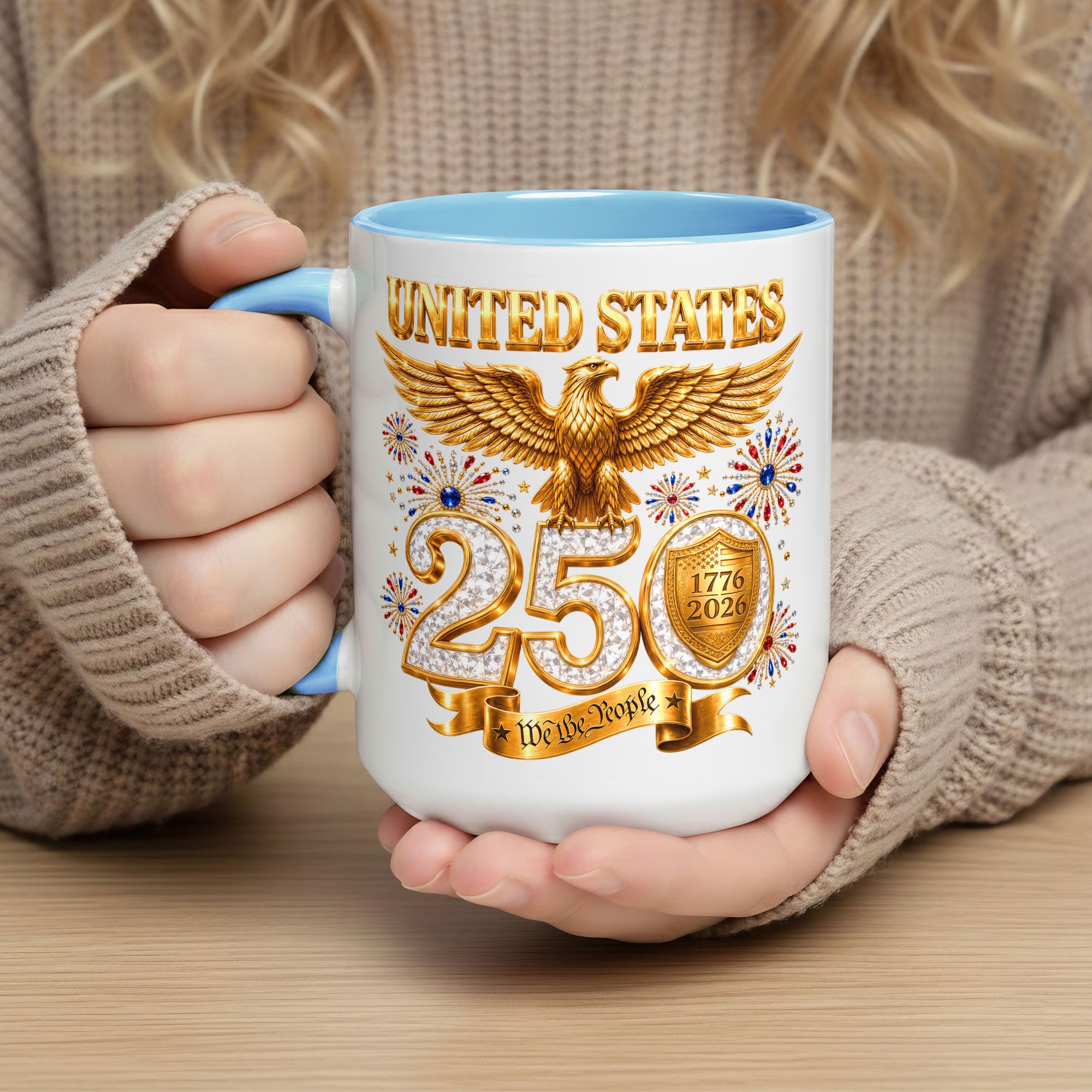 United States Proud Patriot Accent Mug - Epic Golden Eagle 1776 2026 Gift Cup