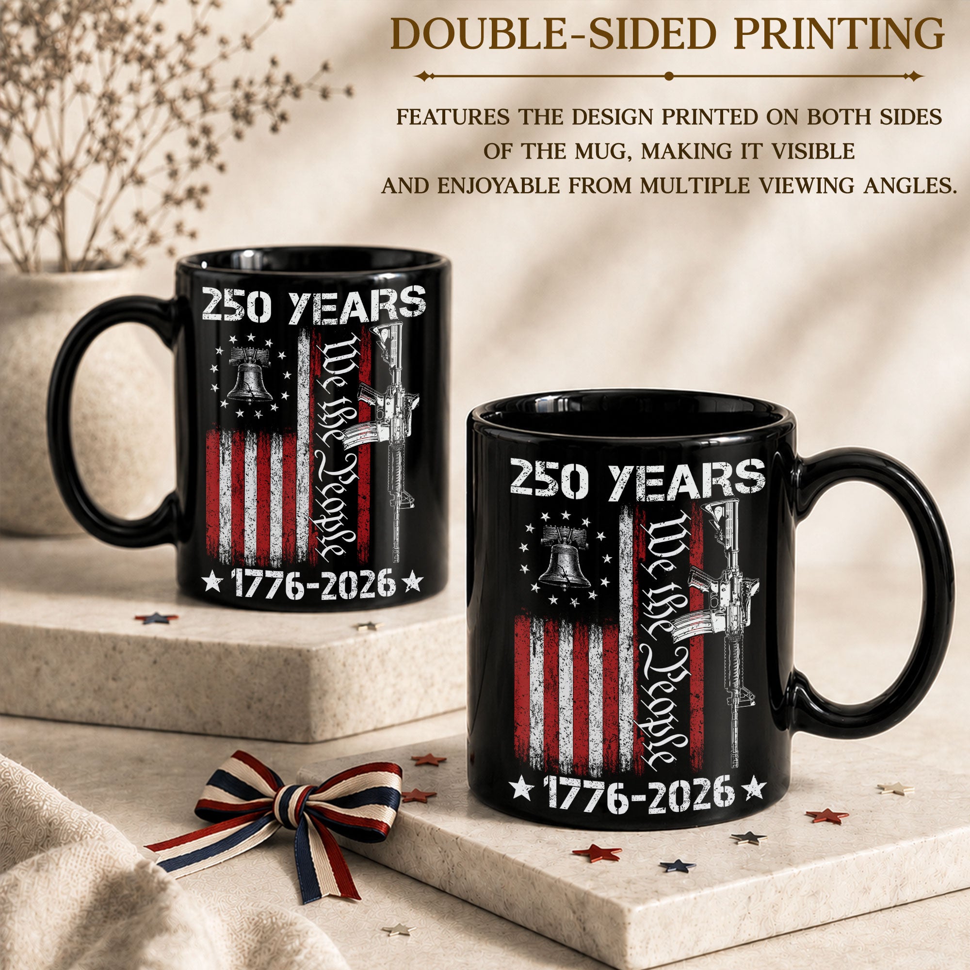 250 Years 1776 2026 Mug We The People Patriotic American Ceramic Cup Gift - Rust Field Wear