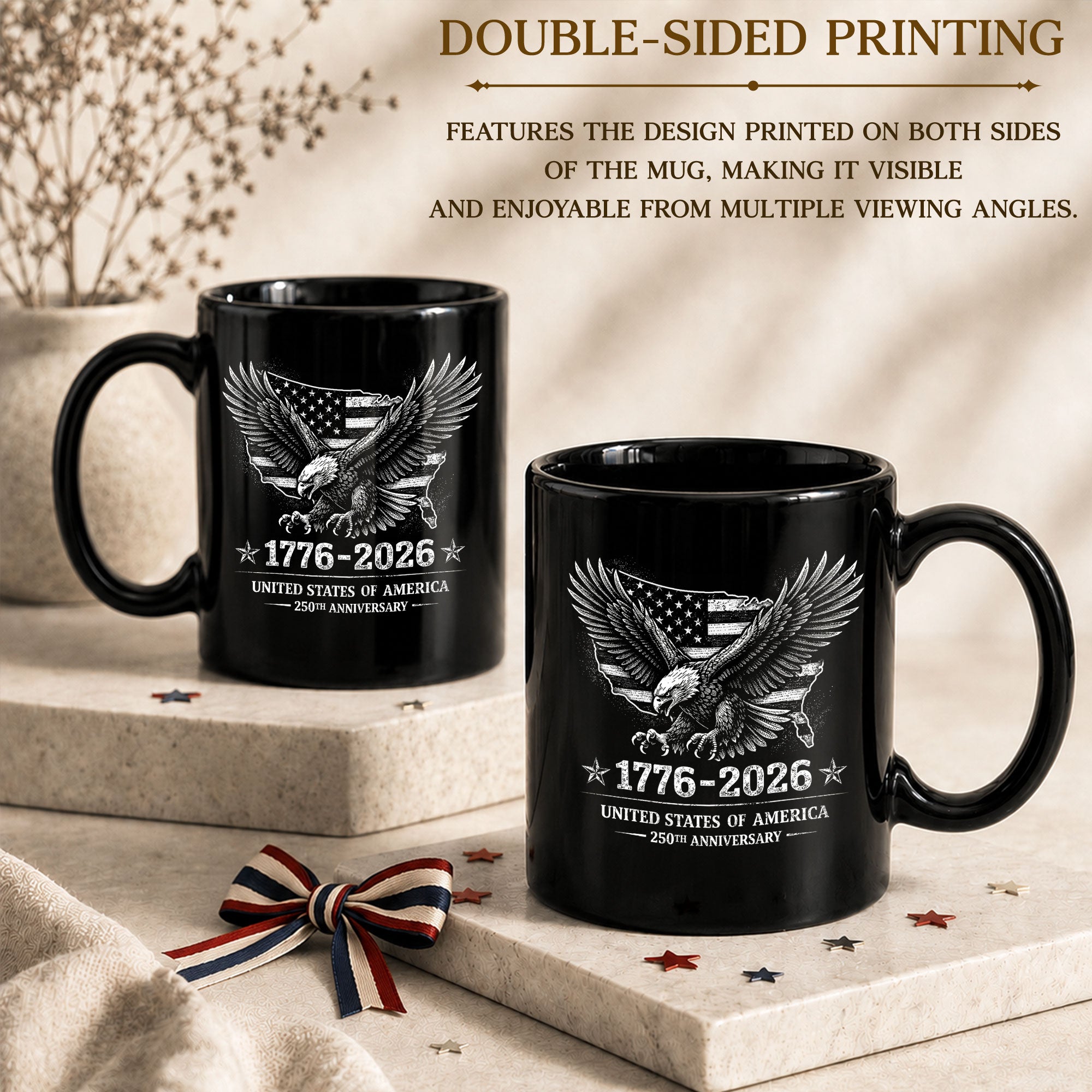 1776 2026 Mug 250th Anniversary United States Of America Patriotic Eagle Ceramic Cup