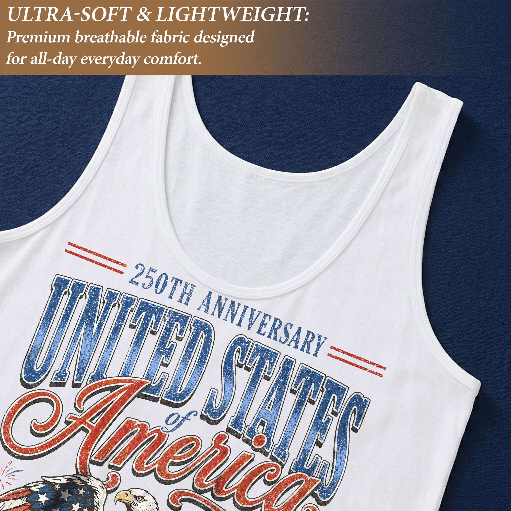 Vintage Tank Top Women 250th Anniversary Patriotic United States America Shirt 1776