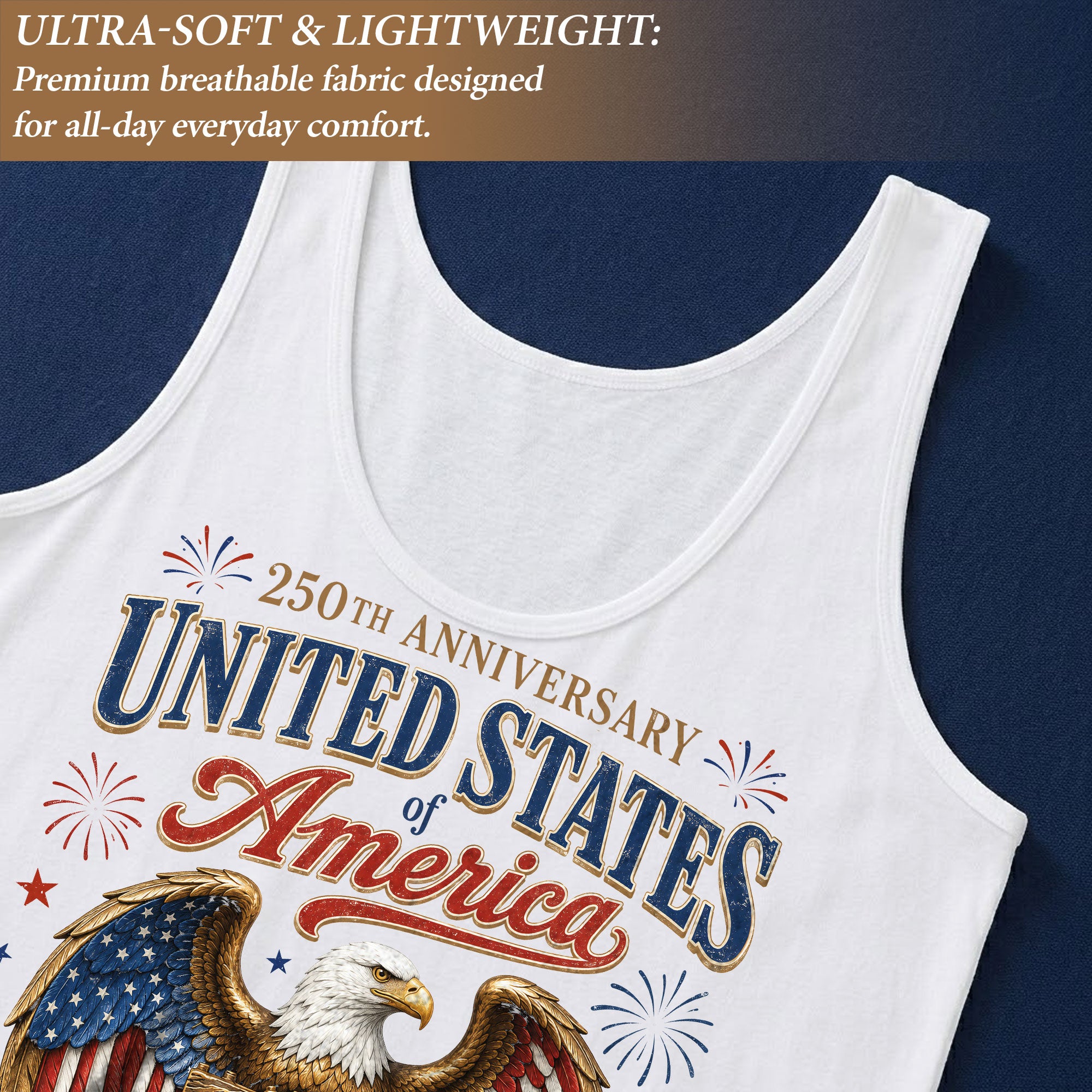 Vintage Tank Top Women Liberty Bell 250th Anniversary Patriotic USA Eagle Shirt 1776