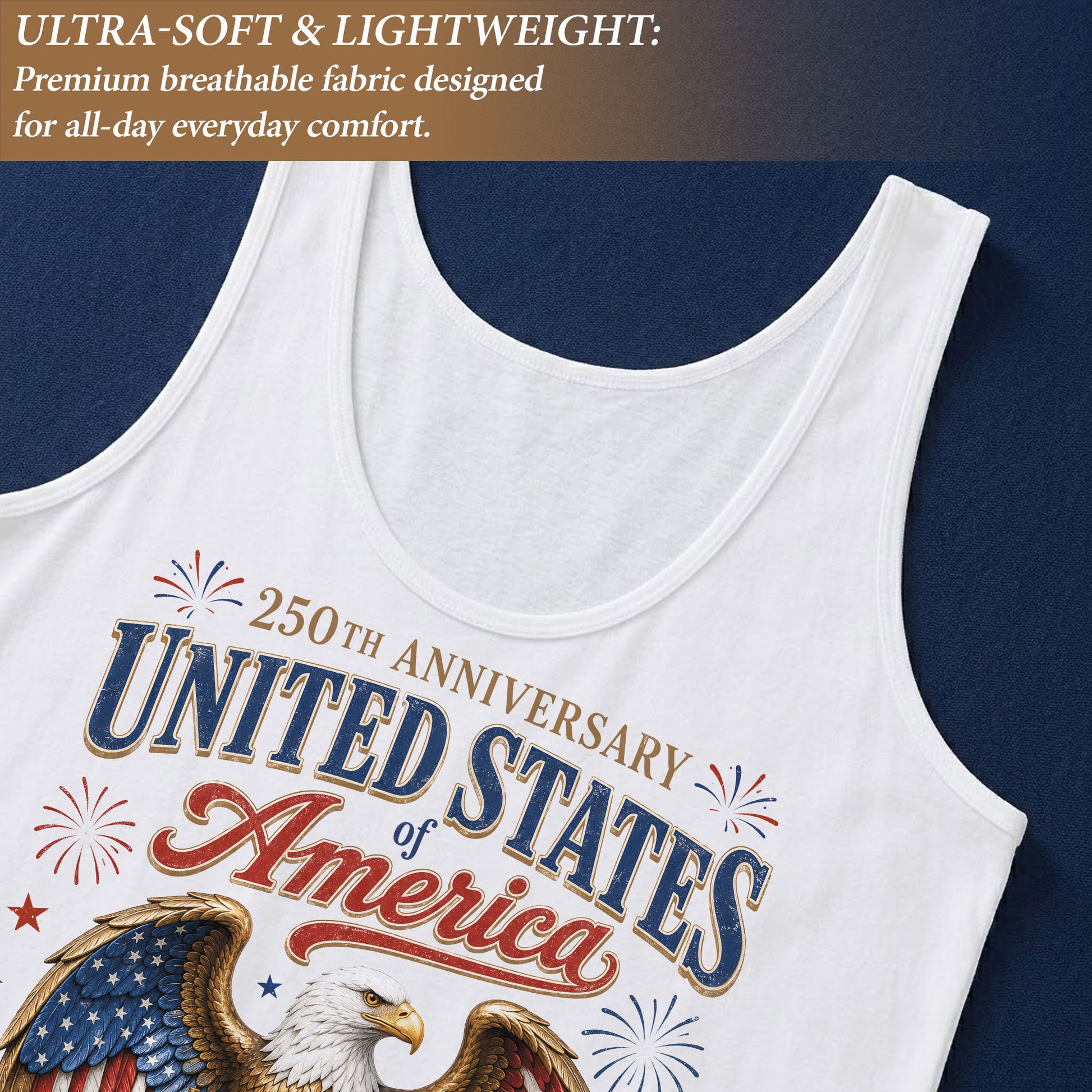 Vintage Tank Top Women Liberty Bell 250th Anniversary Patriotic USA Eagle Shirt 1776 - Rust Field Wear