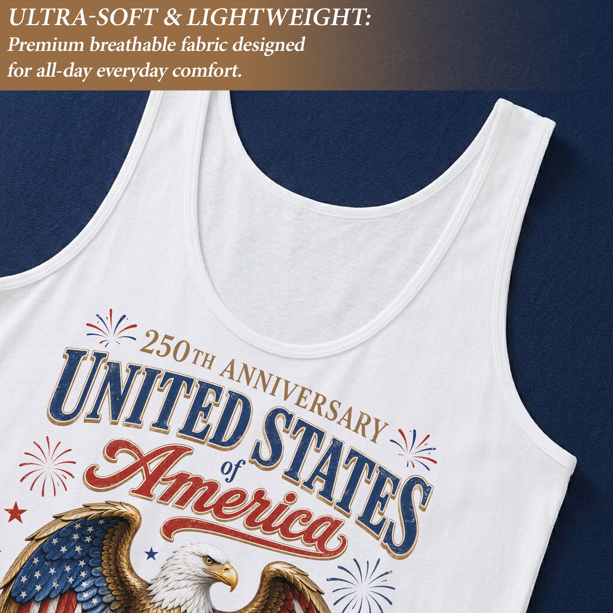 Vintage Tank Top Women Liberty Bell 250th Anniversary Patriotic USA Eagle Shirt 1776 - Rust Field Wear