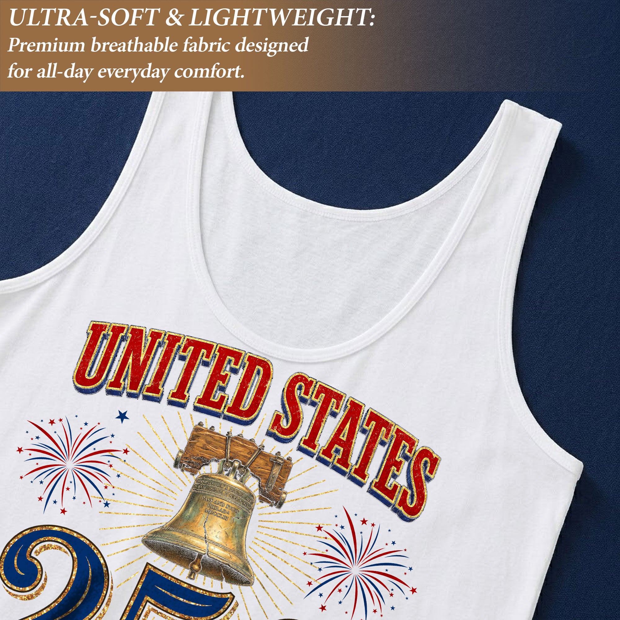 Patriotic Tank Top Women 250th Anniversary Liberty Bell 1776 2026 USA Vintage Shirt