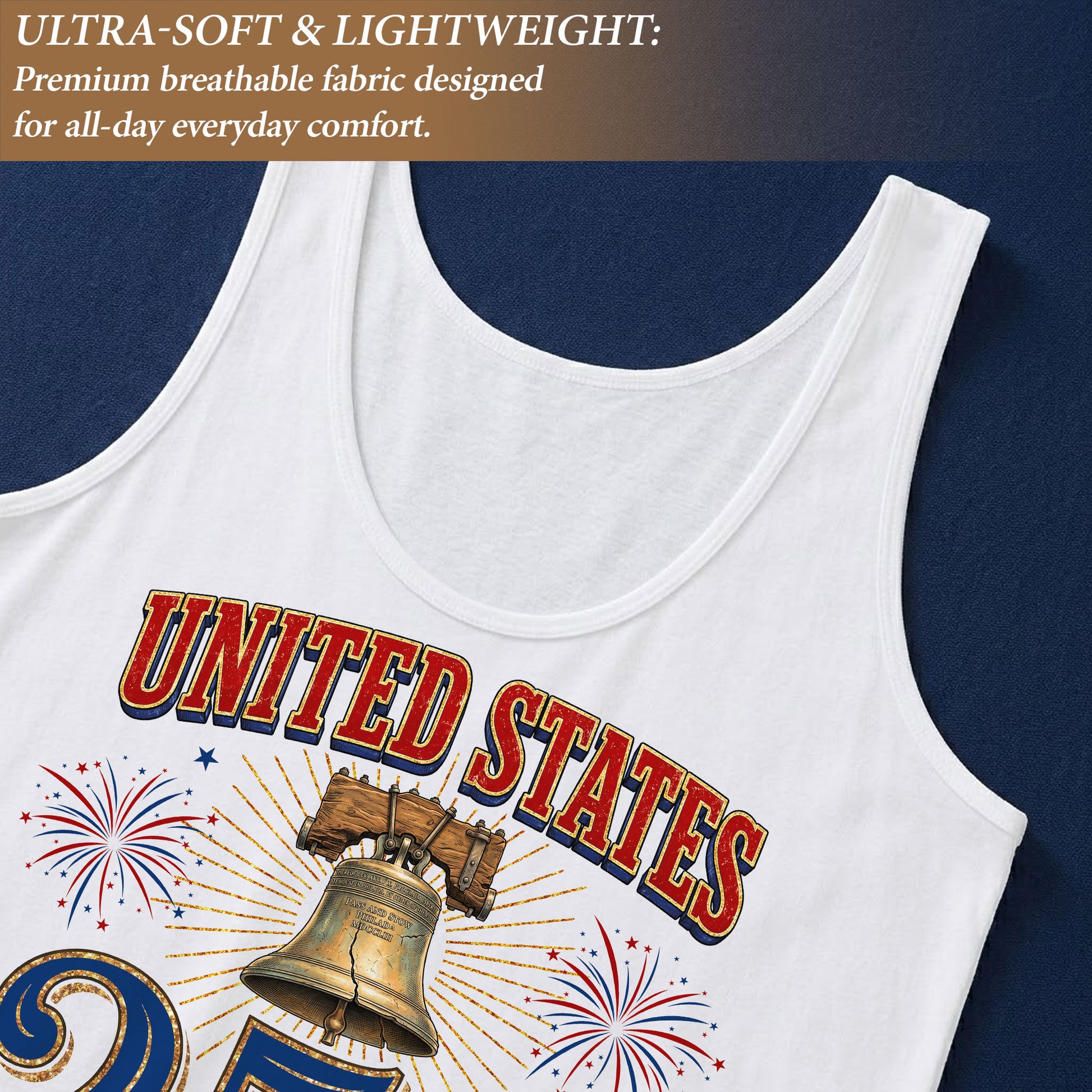 Patriotic Tank Top Women 250th Anniversary Liberty Bell 1776 2026 USA Vintage Shirt - Rust Field Wear