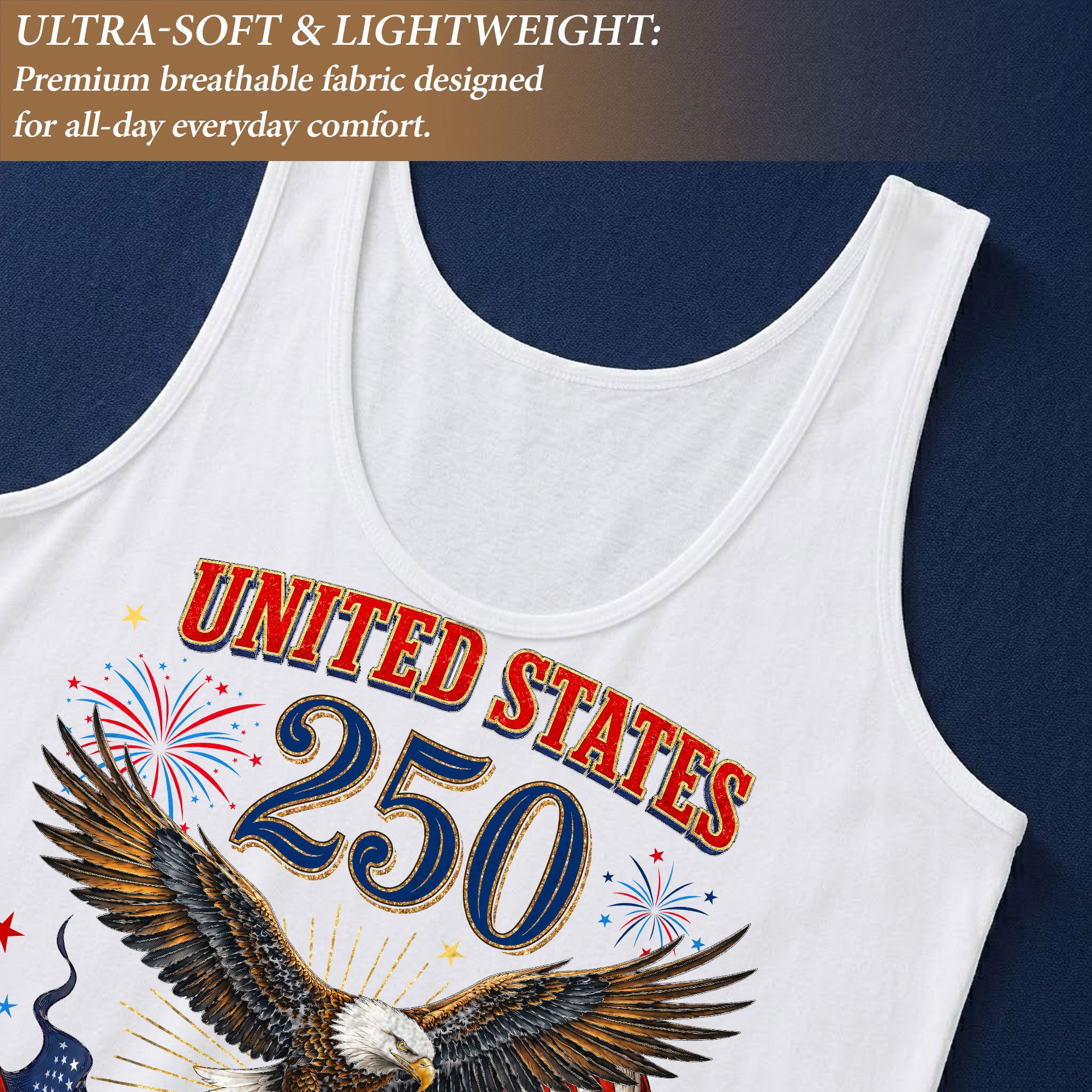 Women Vintage Tank Top 250th Anniversary US Flag Liberty Bell United States Shirt