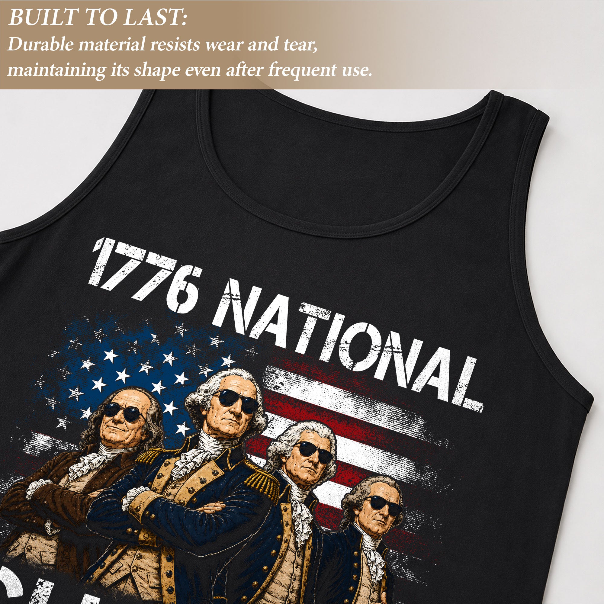 1776 National Champs Men’s Tank Top - Patriotic Founding Fathers Graphic Sleeveless Tee