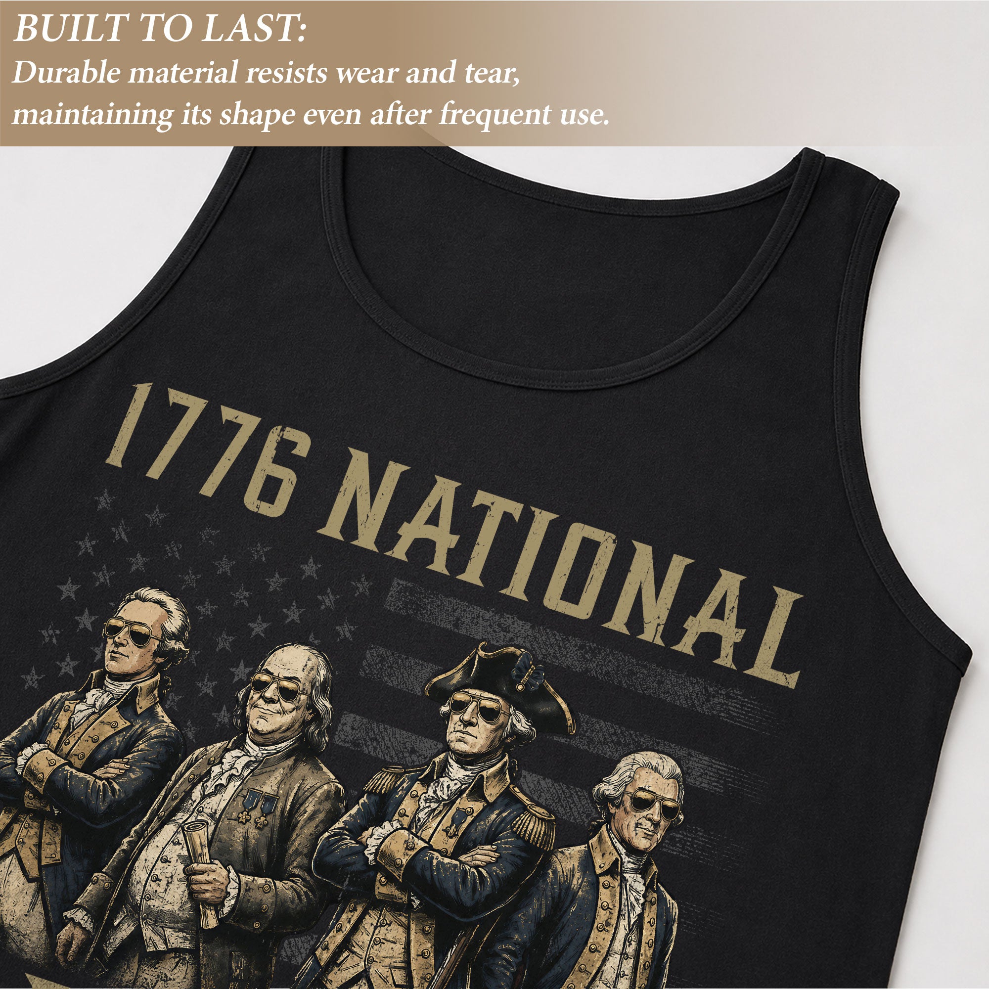 Men’s 1776 National Champs Tank Top - Vintage American History Style Sleeveless Shirt
