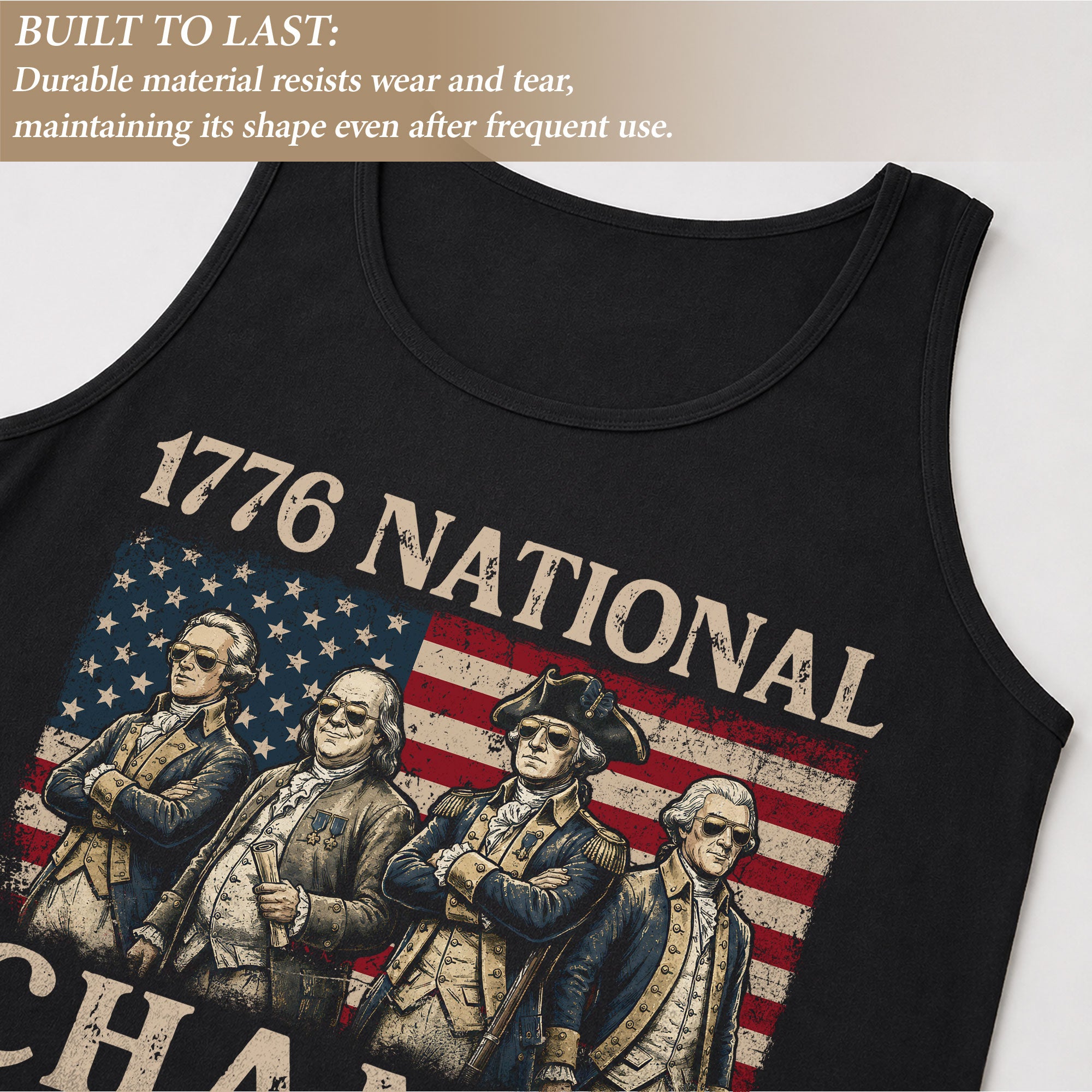 Patriotic 1776 National Champs Tank Top - Founding Fathers American Flag Print Shirt