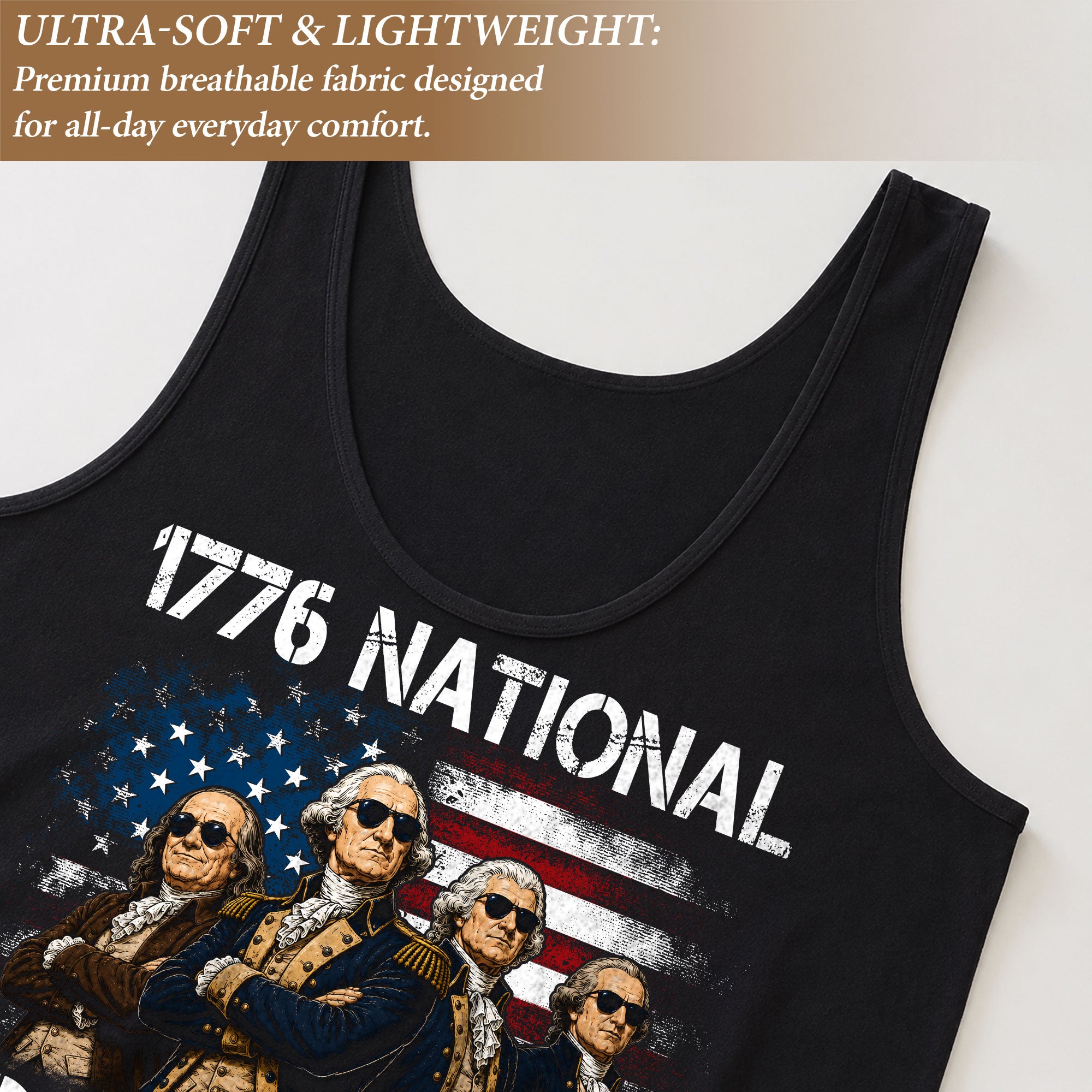 1776 National Champs Women’s Tank Top - Vintage Founding Fathers American Flag Design