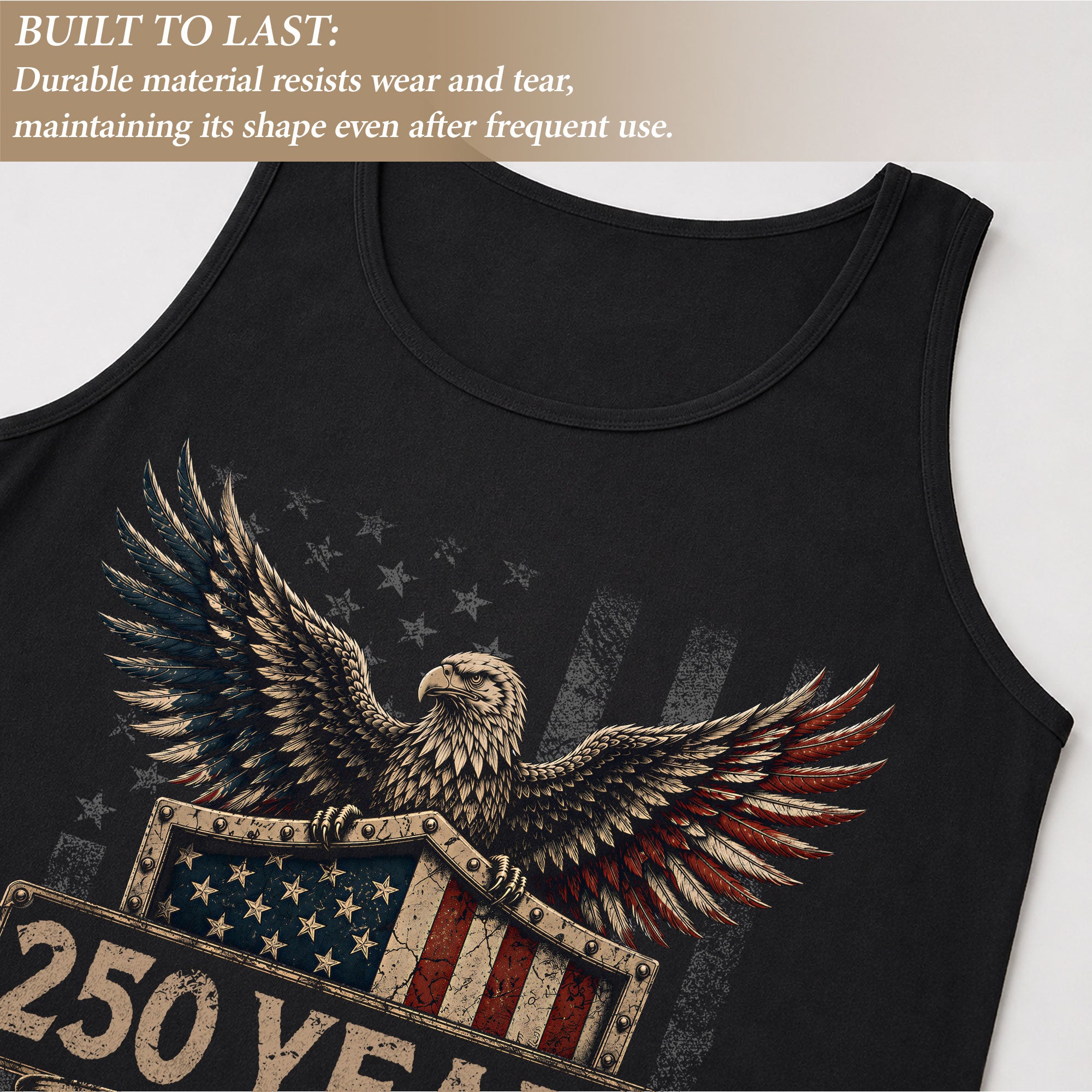 Men Tank Top 250 Years of Freedom Shirt 1776 2026 Patriotic American Eagle Graphic Tee