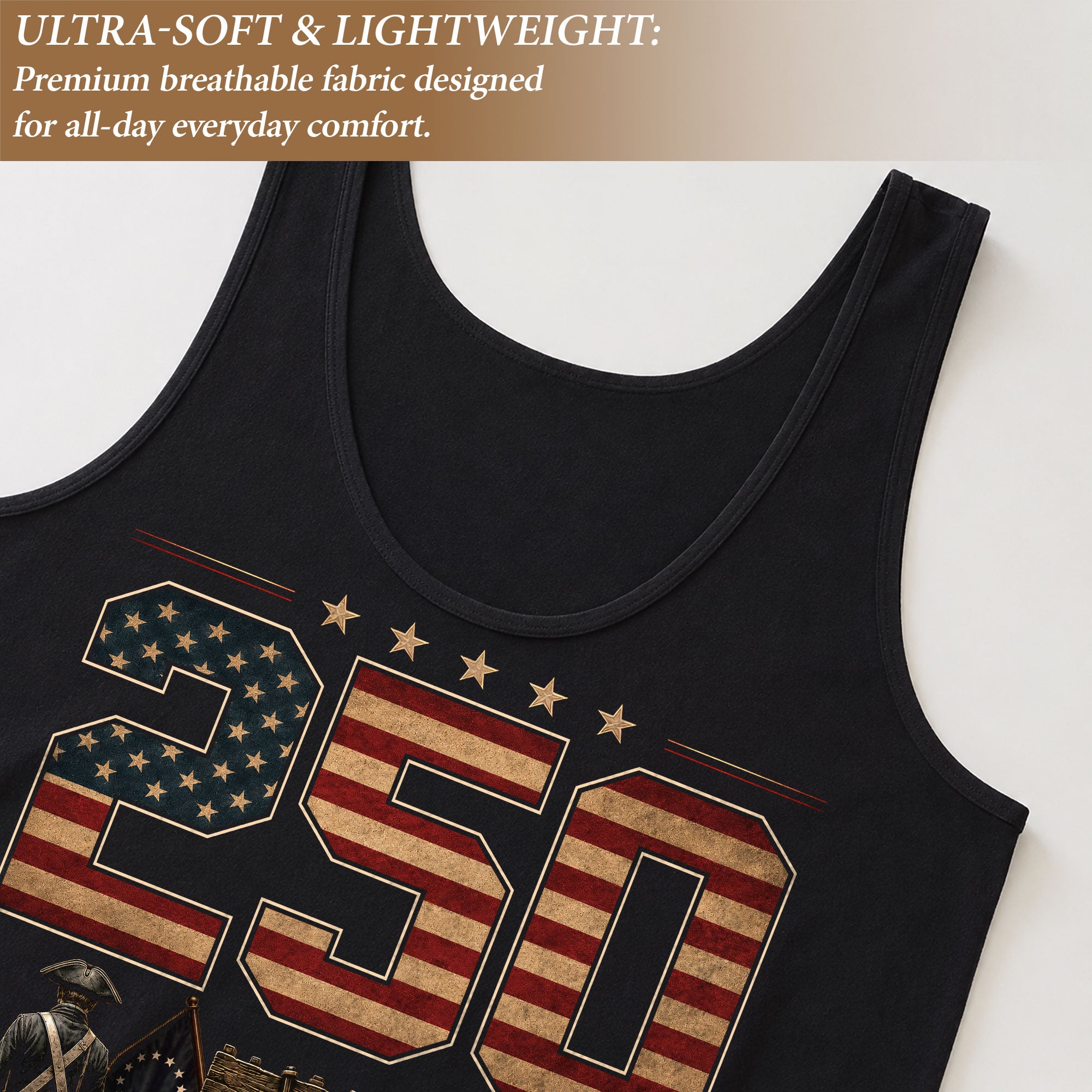 Women Tank Top 250 Years of Freedom Shirt 1776 2026 Liberty Bell Patriotic Soldier Tee