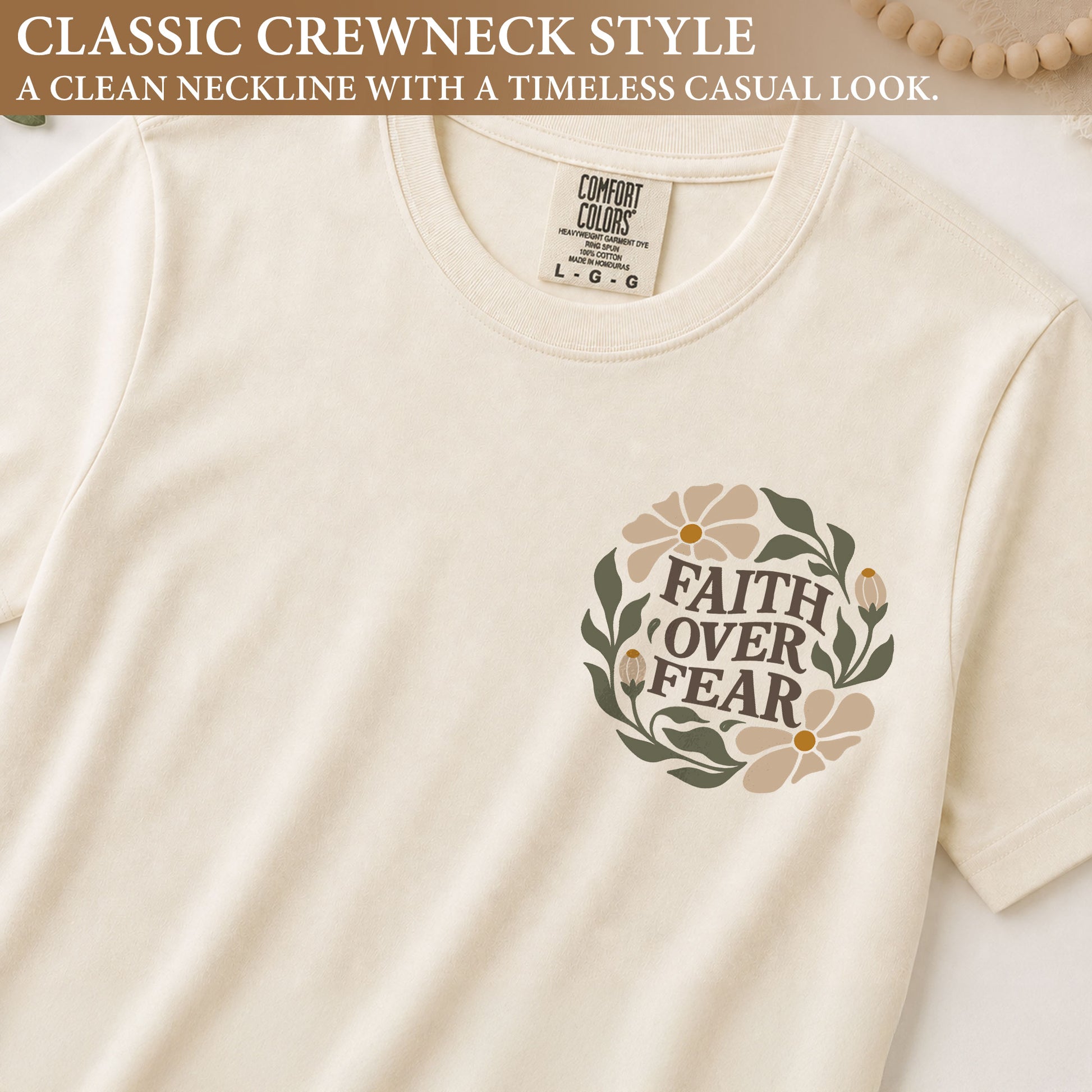 Faith Over Fear Shirt Christian Women T-Shirt Wildflower Floral Psalm 118:6 Verse Tee - Rust Field Wear