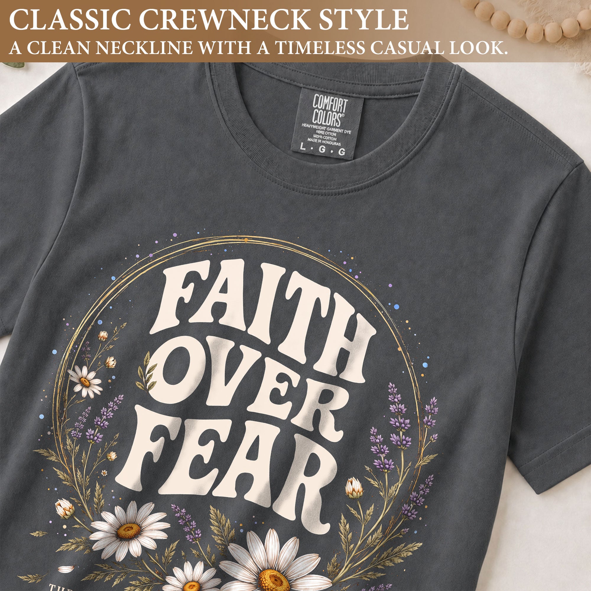 Faith Over Fear Christian Shirt Floral Bible Verse Psalms 118 6 Womens Faith Tee