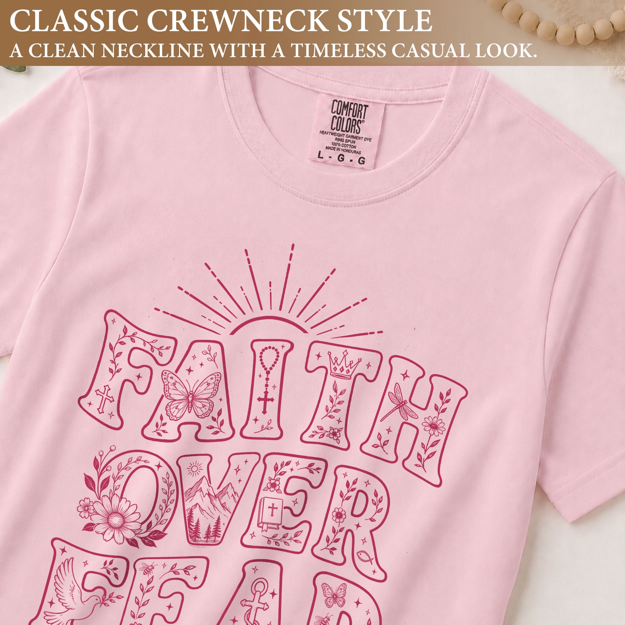 Faith Over Fear Christian Shirt Womens Bible Verse T-Shirt Psalms 118 6 Jesus Tee