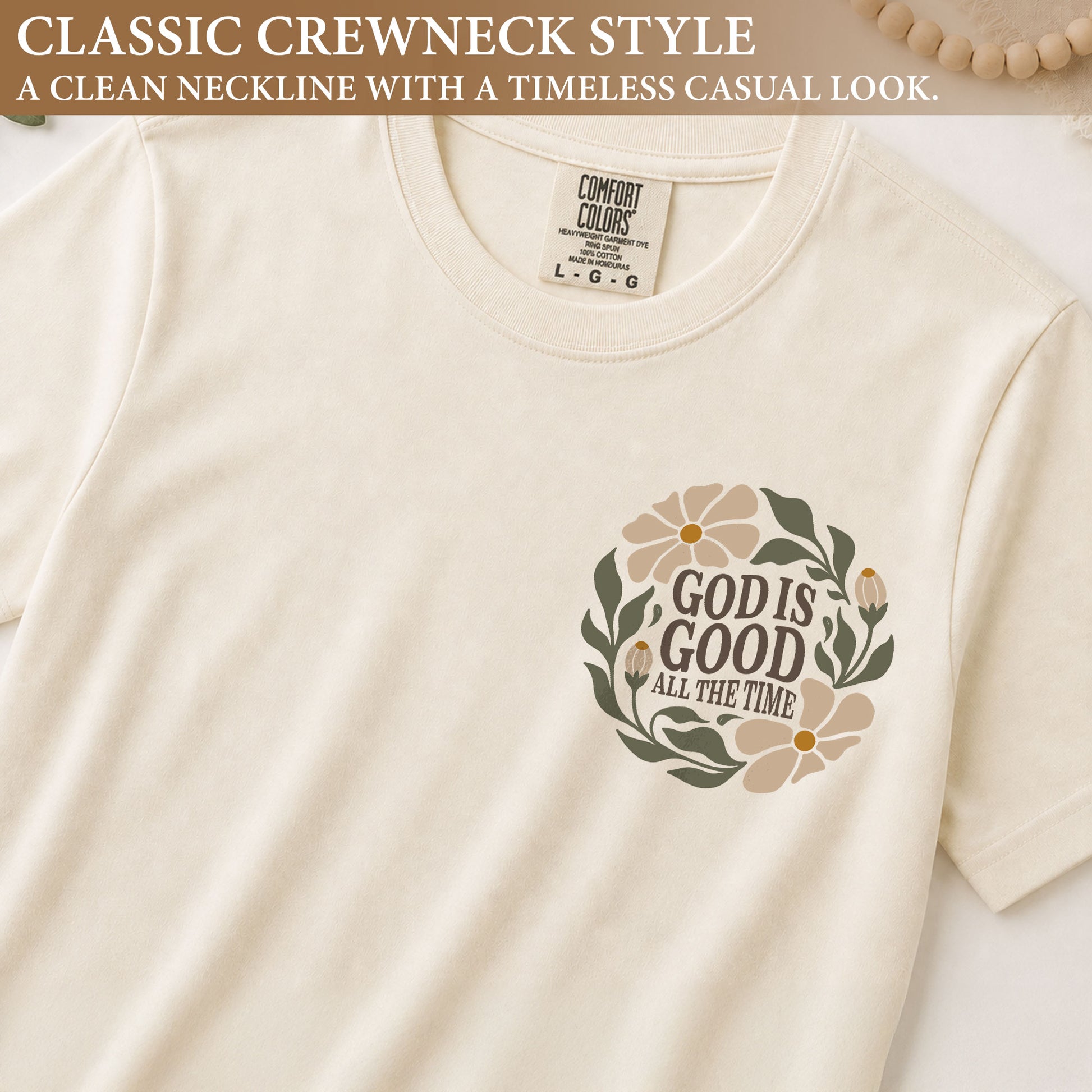 God Is Good All The Time Forever Floral Psalms 136 1 Christian T Shirt Apparel Women - Rust Field Wear