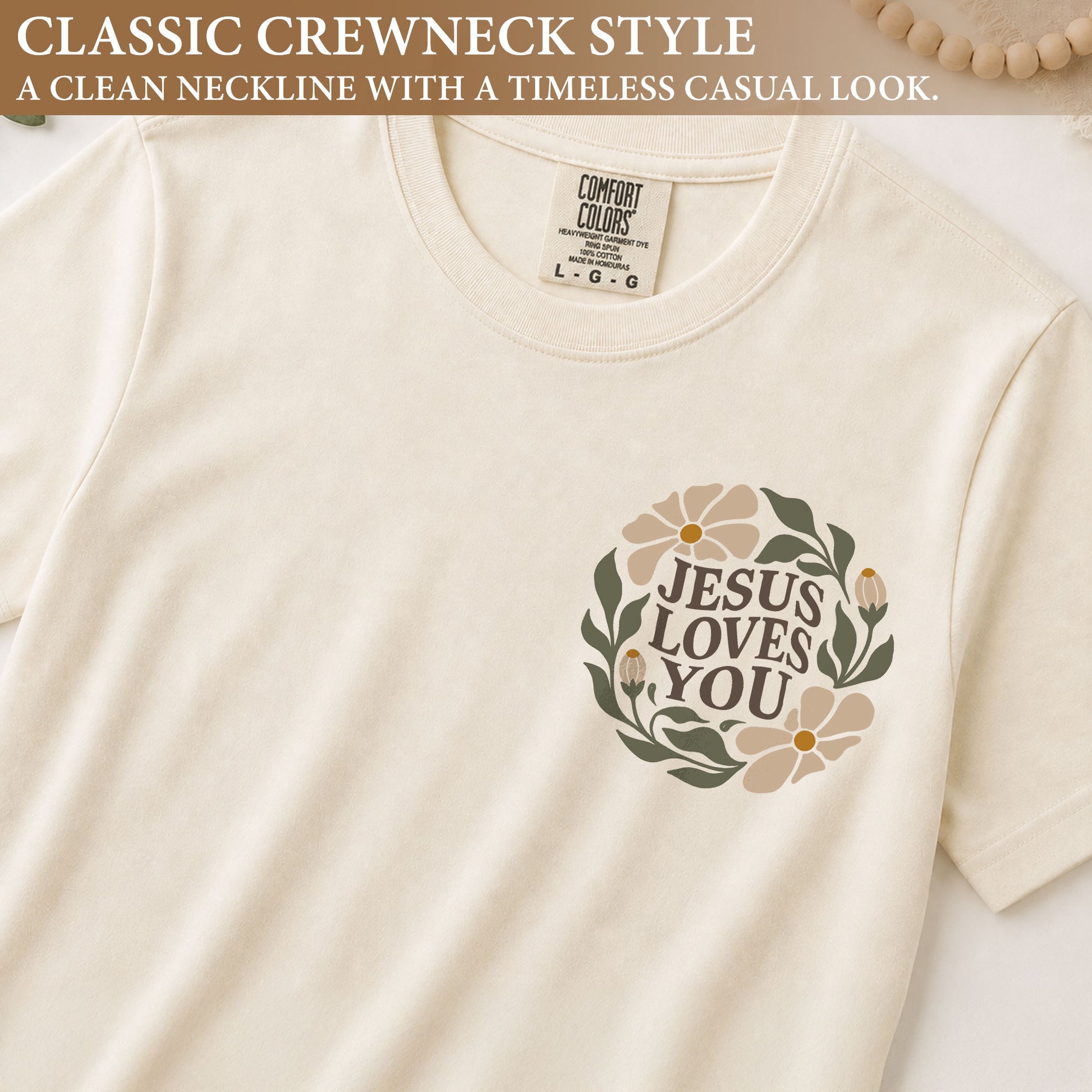 Jesus Loves You Retro Floral 1 John 4 19 Scripture Christian T Shirt Apparel Women - Rust Field Wear
