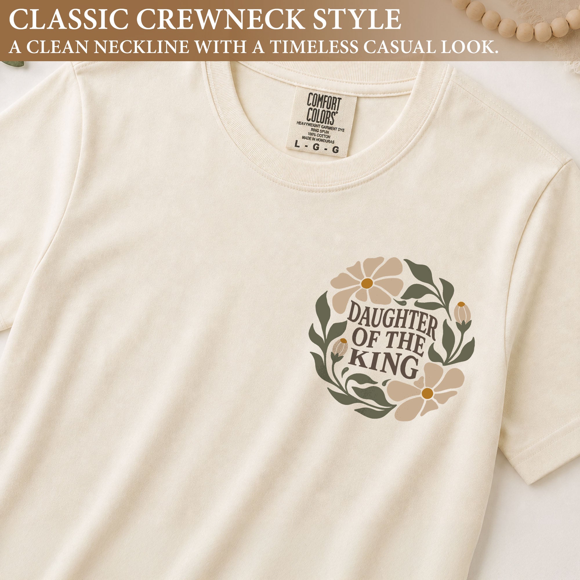 Daughter Of The King Floral 2 Corinthians 6 18 Christian T Shirt Apparel Top Women - Rust Field Wear