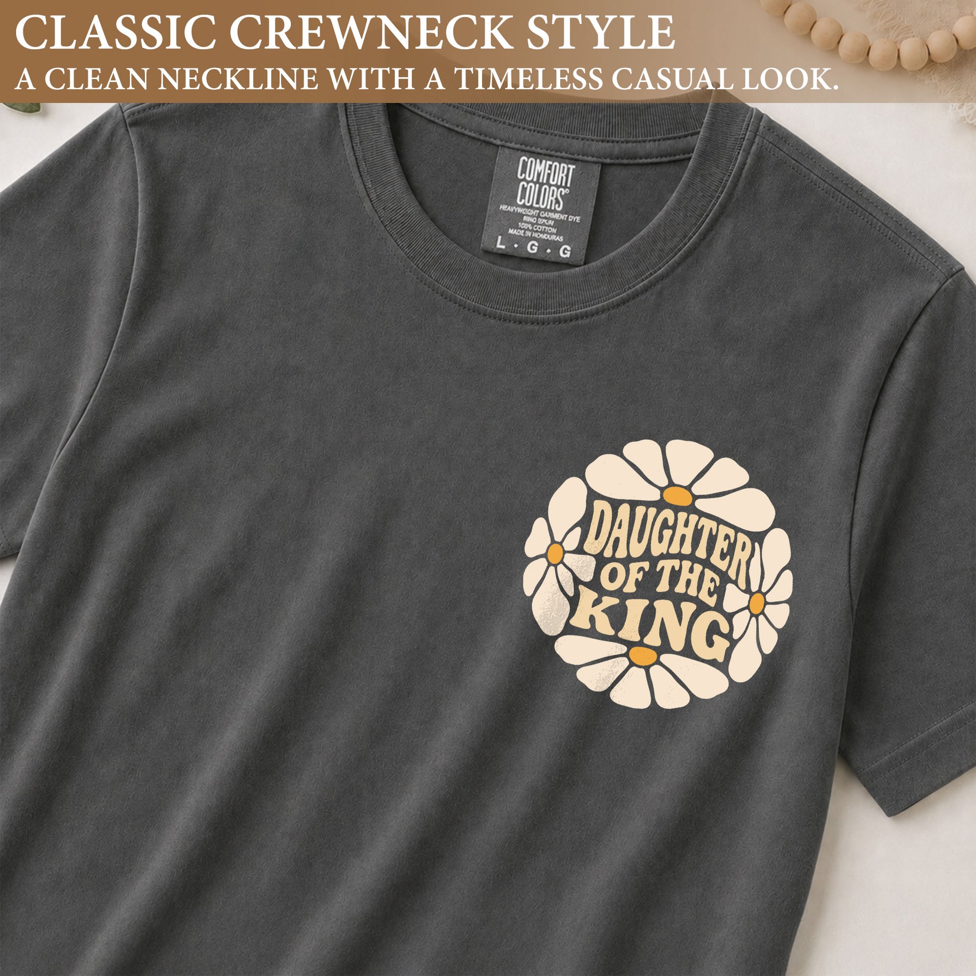 Daughter Of The King Shirt Retro Daisy Flower 2 Corinthians 6 18 Christian Graphic Tee - Rust Field Wear