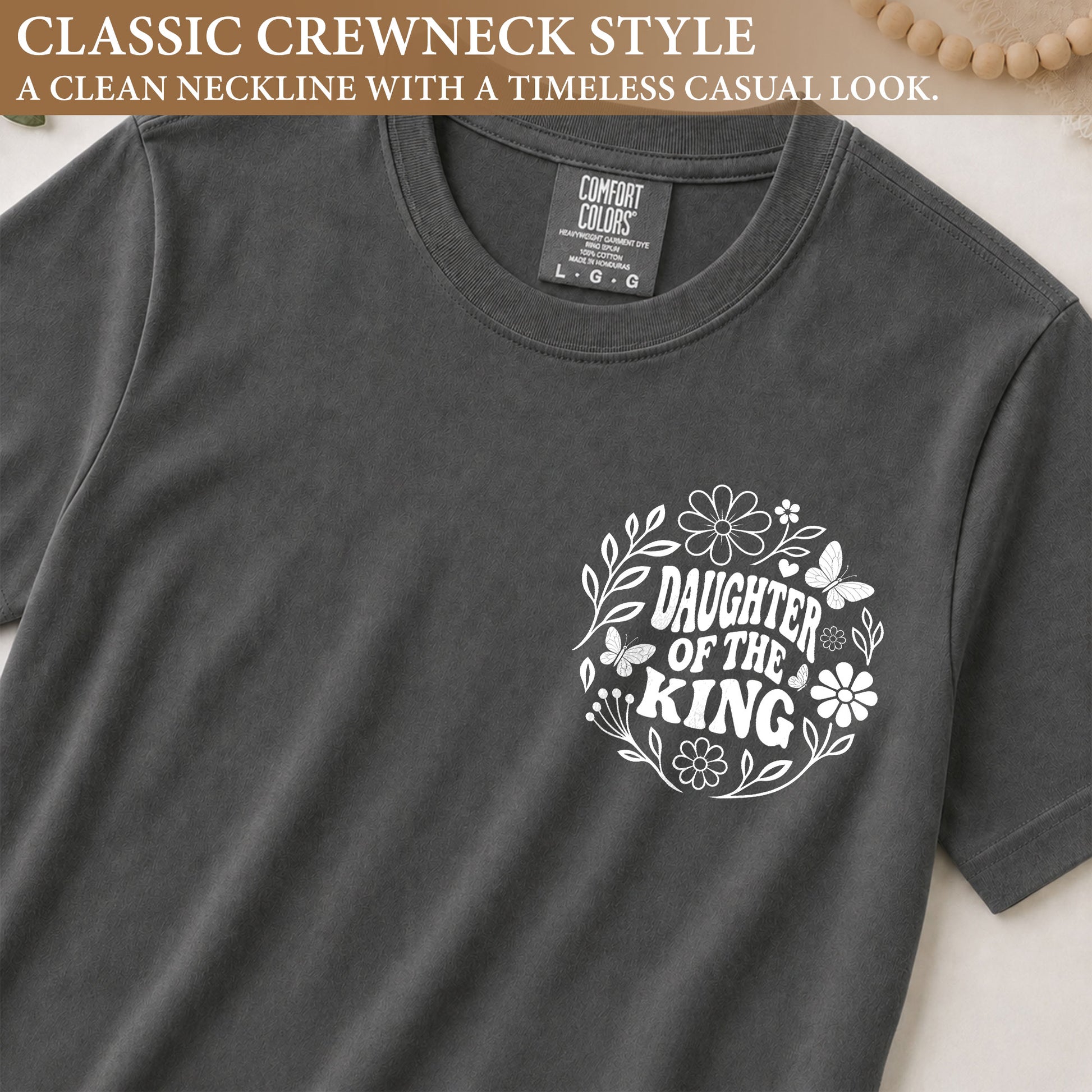 Daughter Of The King Shirt Wildflower Butterfly 2 Corinthians 6 18 Christian Graphic Tee - Rust Field Wear