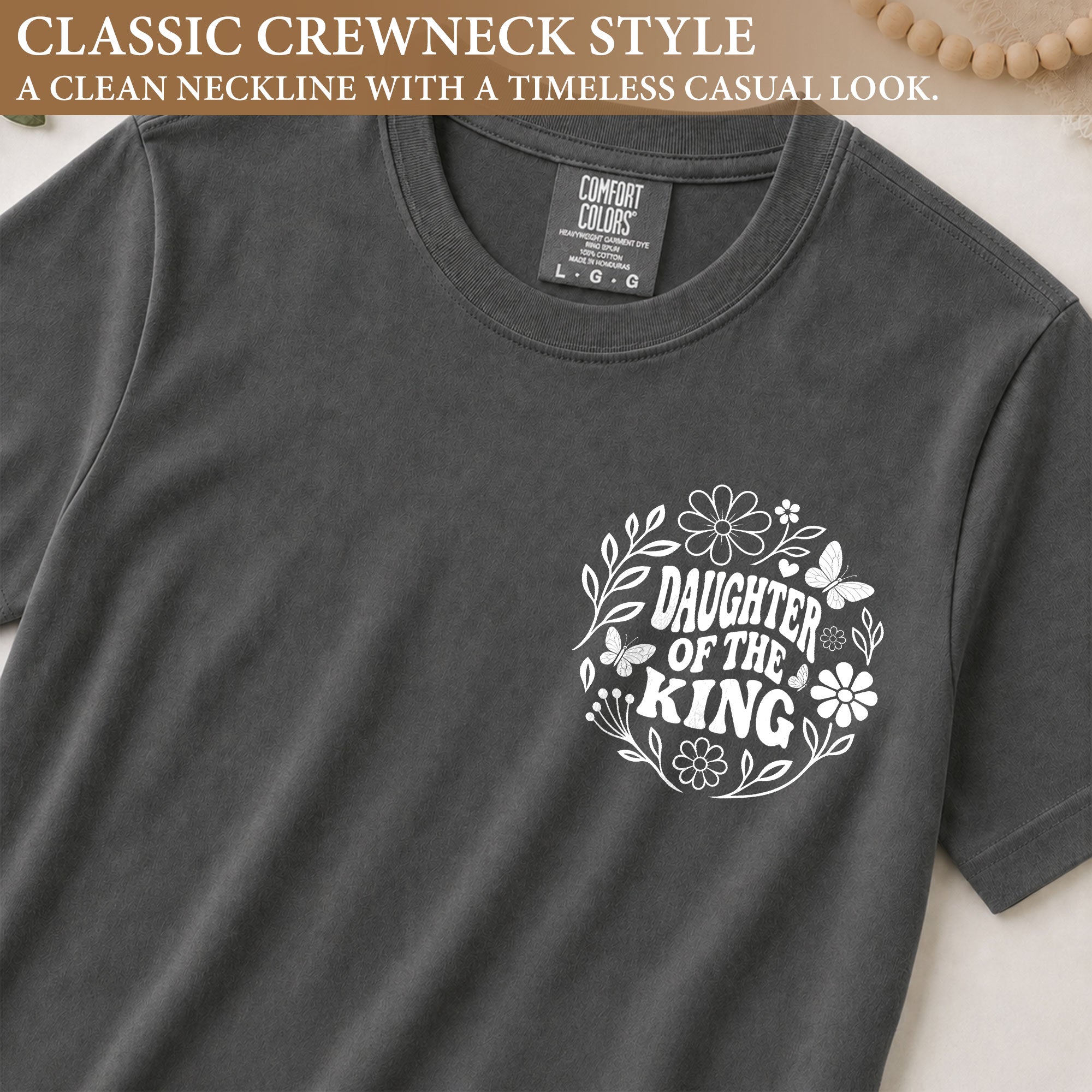 Daughter Of The King Shirt Wildflower Butterfly 2 Corinthians 6 18 Christian Graphic Tee - Rust Field Wear