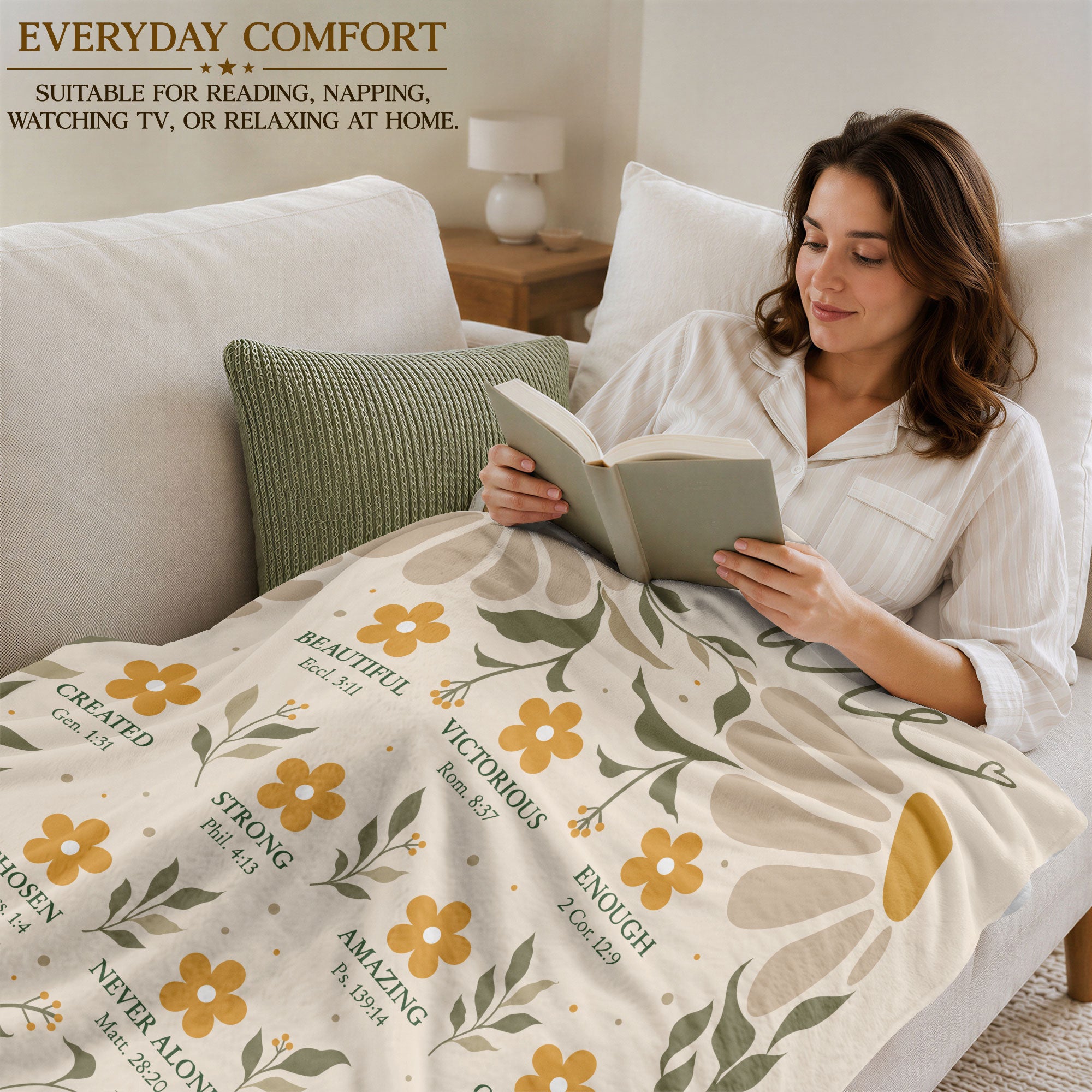 God Says You Are Blanket Boho Daisy Scripture Floral Soft Flannel Throw Blanket