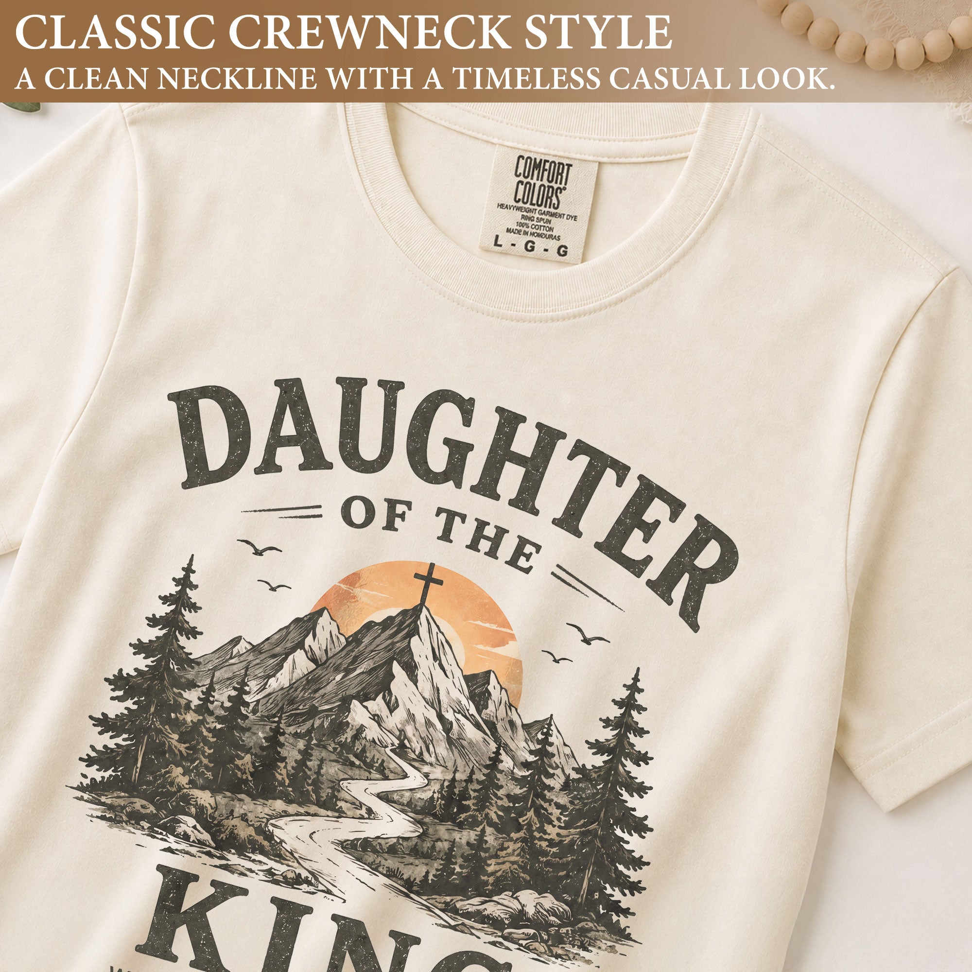 Daughter Of The King Mountain Cross 2 Corinthians 6 18 Graphic Christian T Shirt Women
