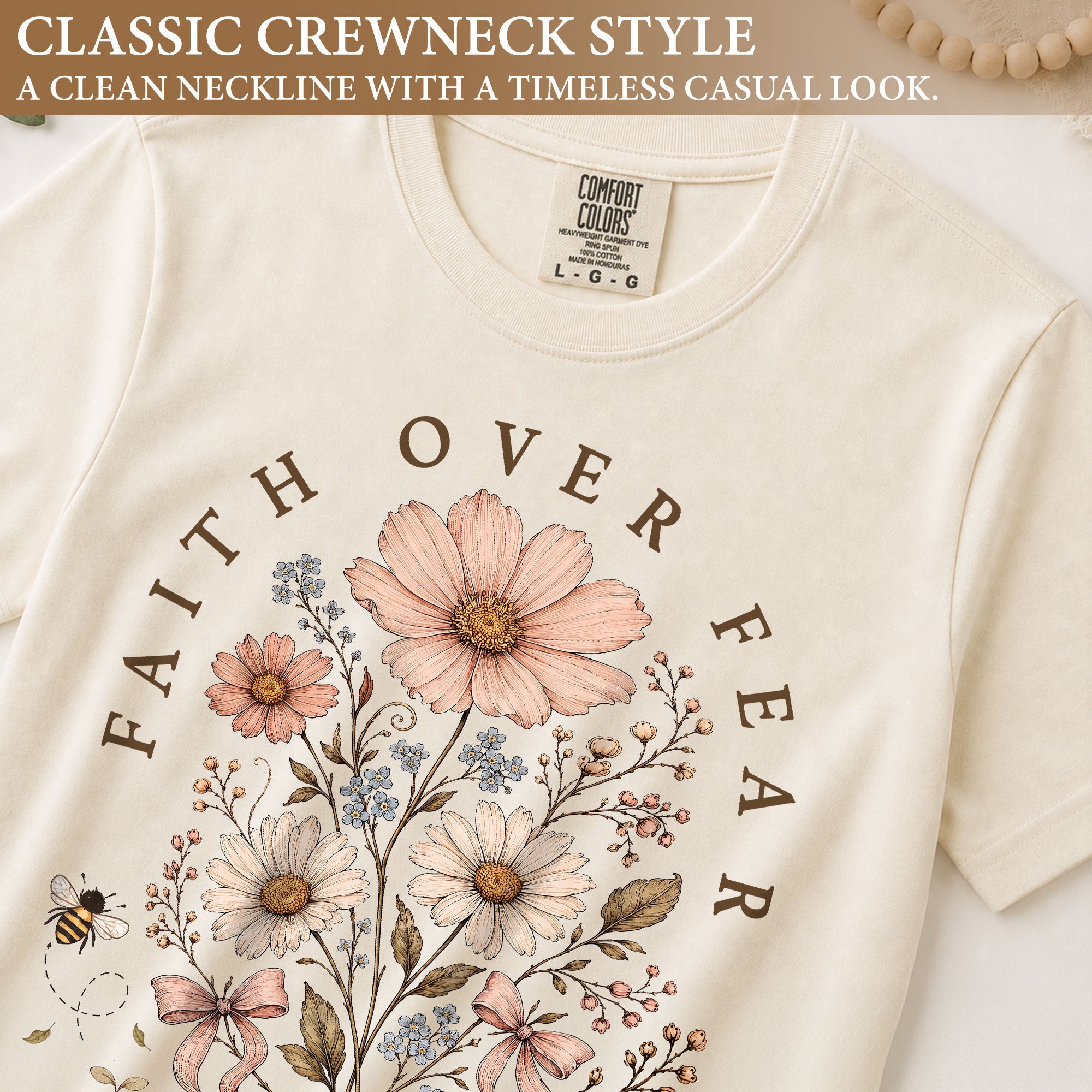 Faith Over Fear Shirt Wildflower Daisy Christian Psalm 118 6 Bible Verse Graphic Tee