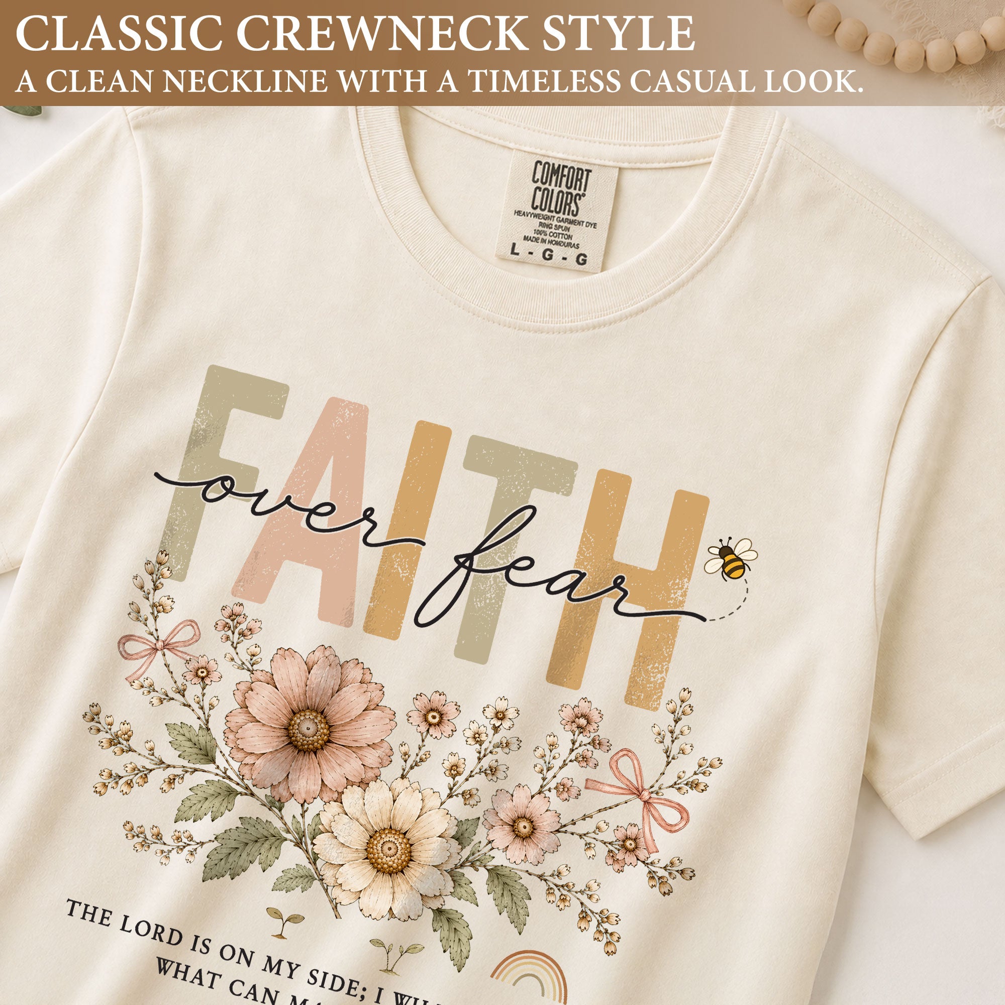 Faith Over Fear Shirt Daisy Bee Christian Psalm 118 6 Scripture Faith Graphic Tee