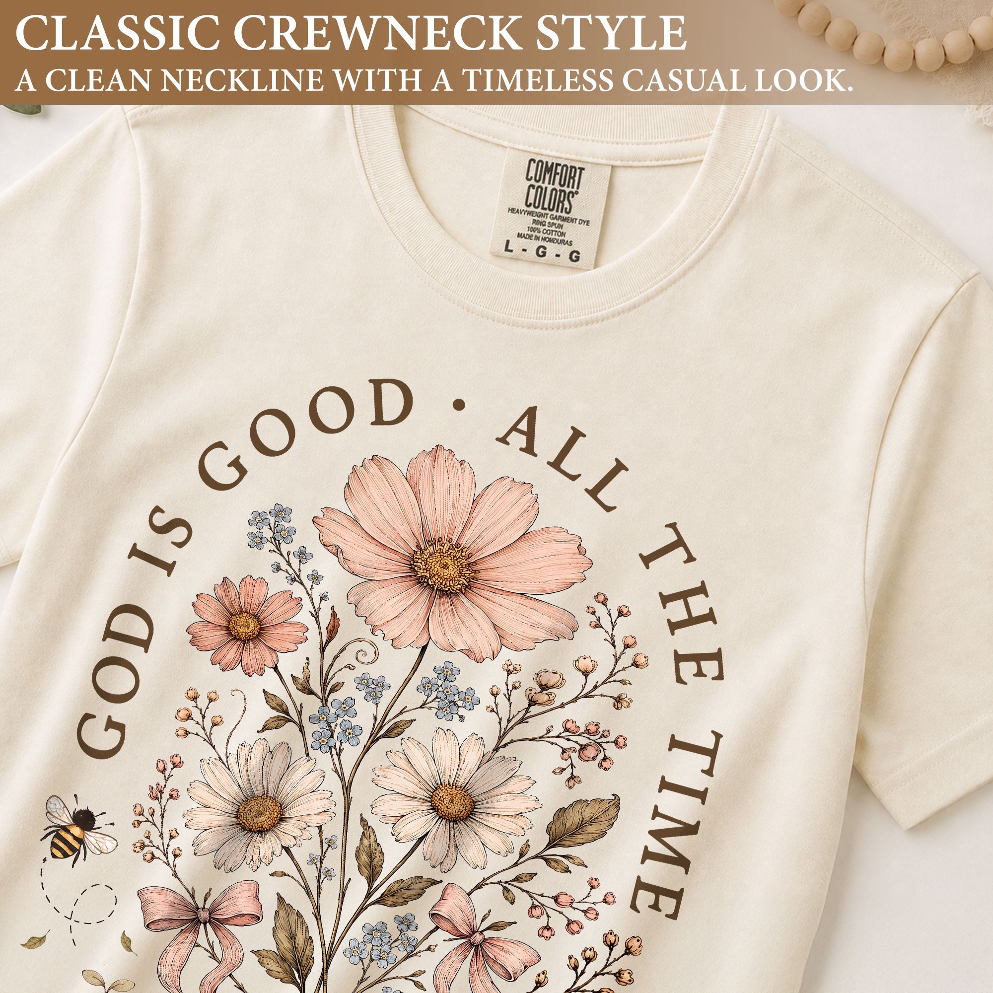 God Is Good All The Time Shirt Wildflower Christian Psalms 136 1 Faith Graphic Tee