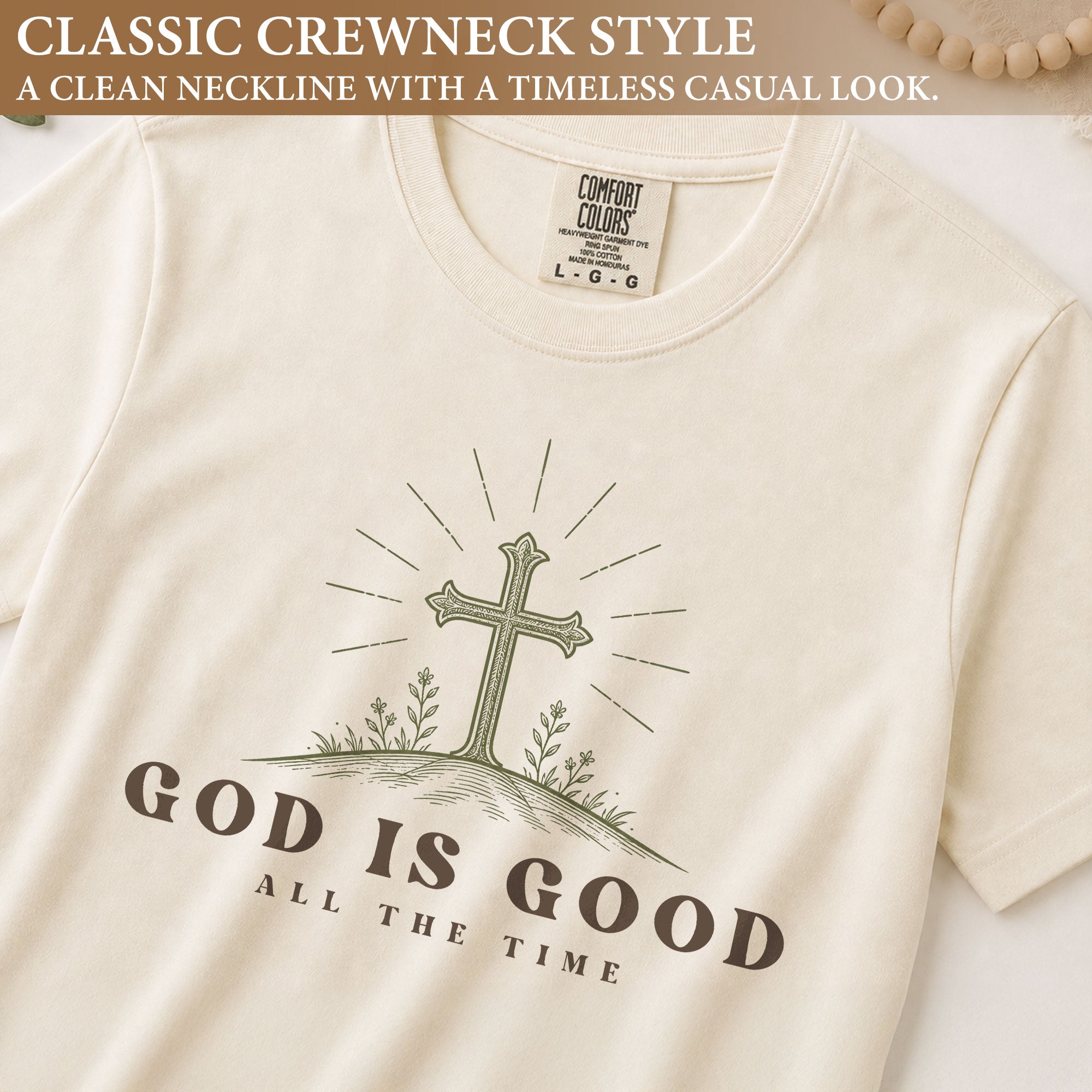 God Is Good Shirt Women Christian T-Shirt Floral Cross Faith Psalms Scripture Graphic Tee