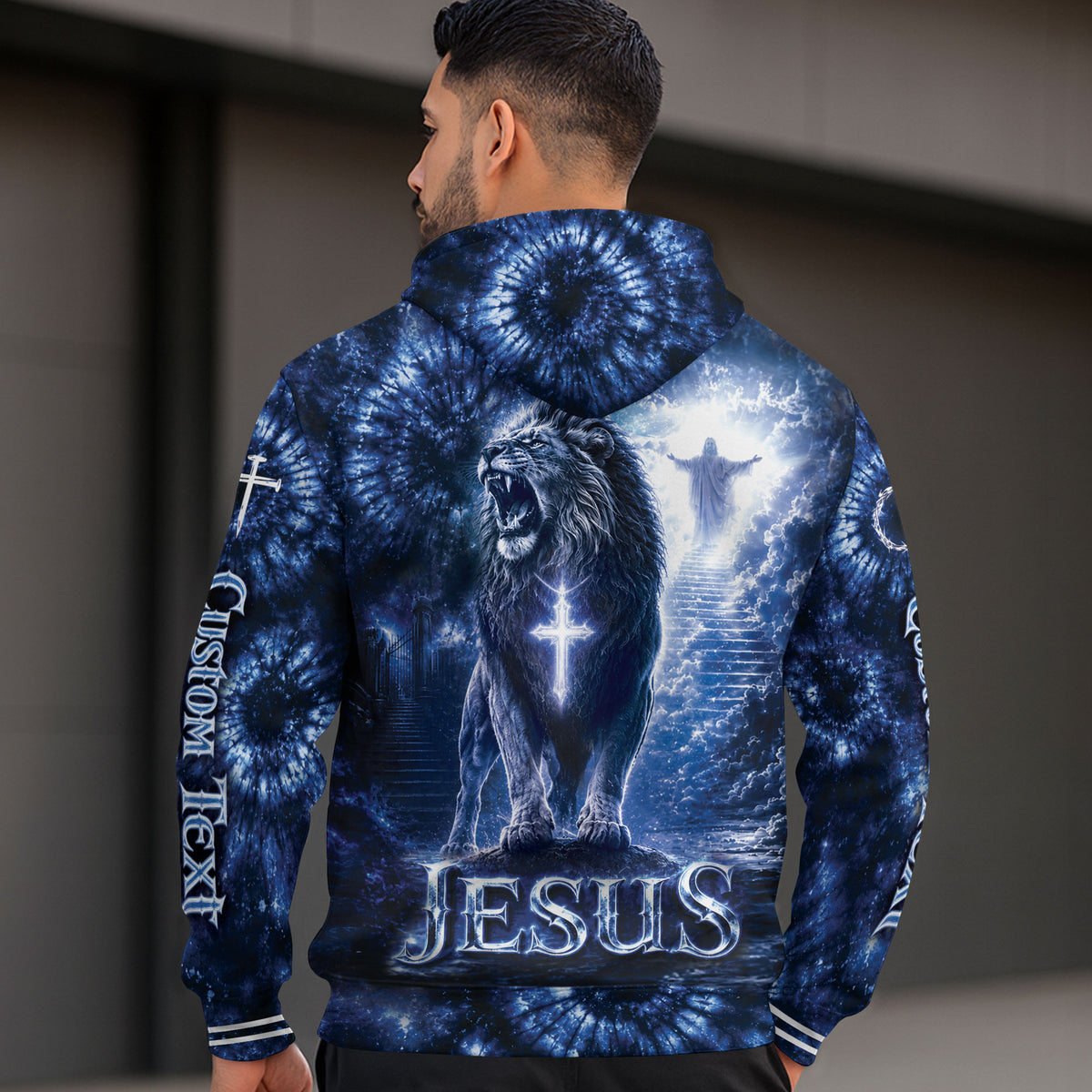 Custom Faith Over Fear 3D Hoodie Personalized Name Jesus Lion Cross Pullover - Rust Field Wear