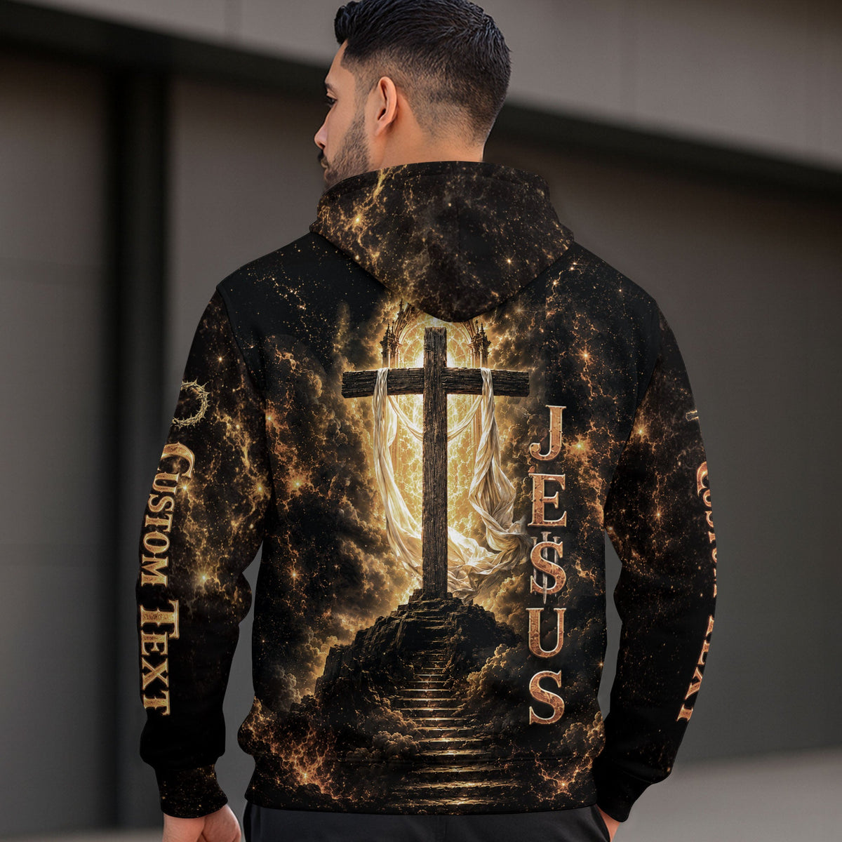 Personalized Faith Over Fear 3D Hoodie Custom Jesus Lion Cross Clothes - Rust Field Wear