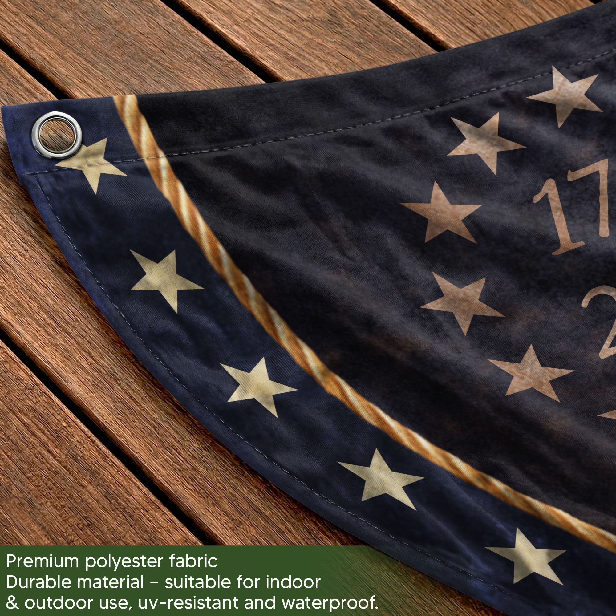 We The People Fence Flag Lady Justice & Gavel 250 Years Patriotic - 1776-2026 Decor