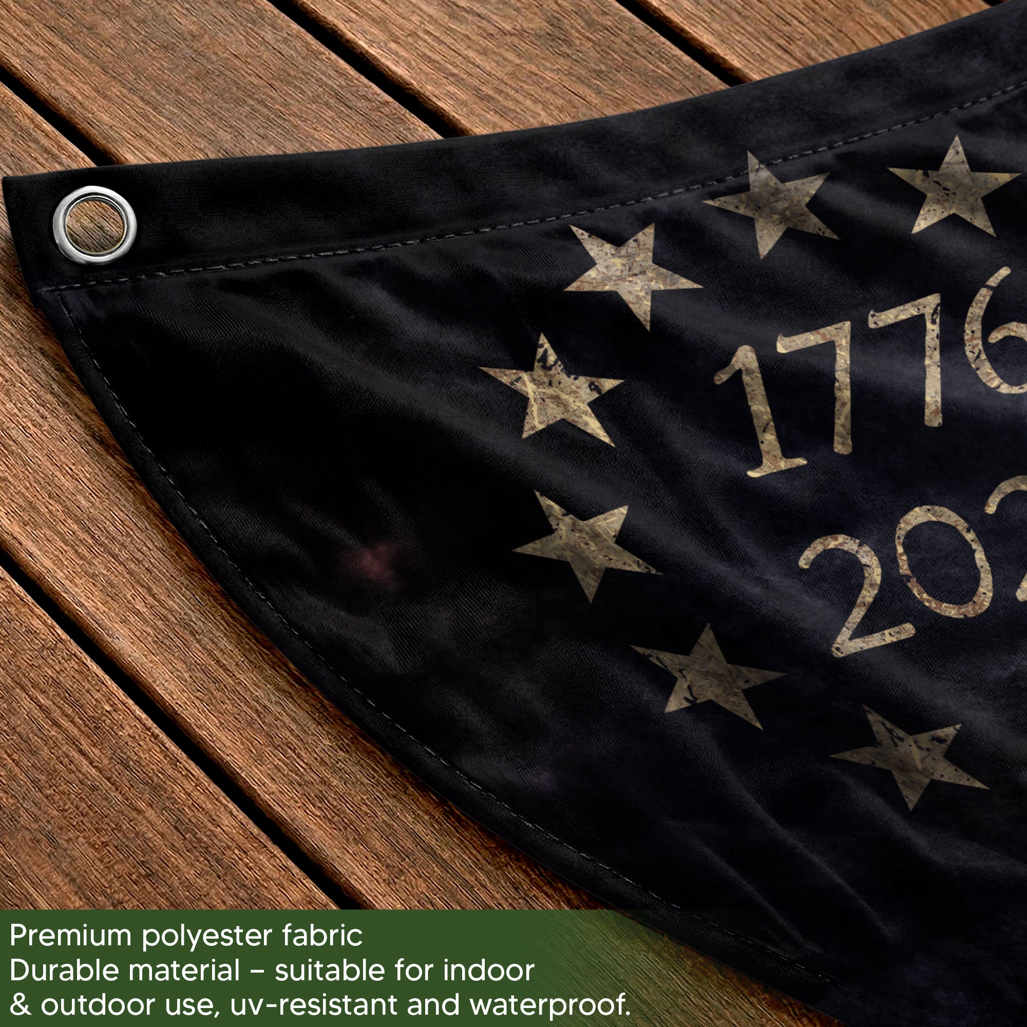 We The People Skull Fence Flag 250 Years 1776-2026 Patriotic Double Sided Banner