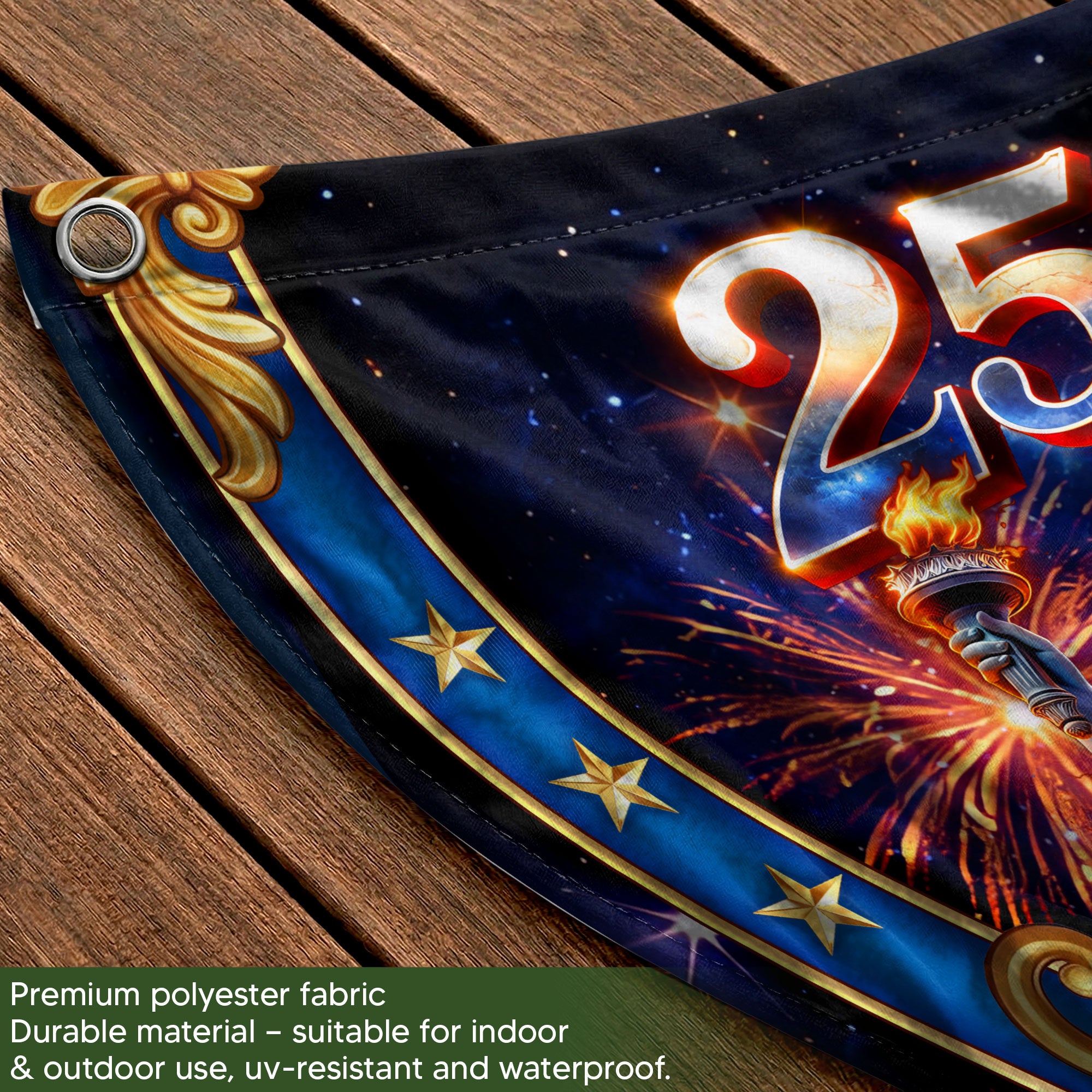250 Years of Freedom Fence Flag 1776-2026 Patriotic Eagle Statue of Liberty Banner