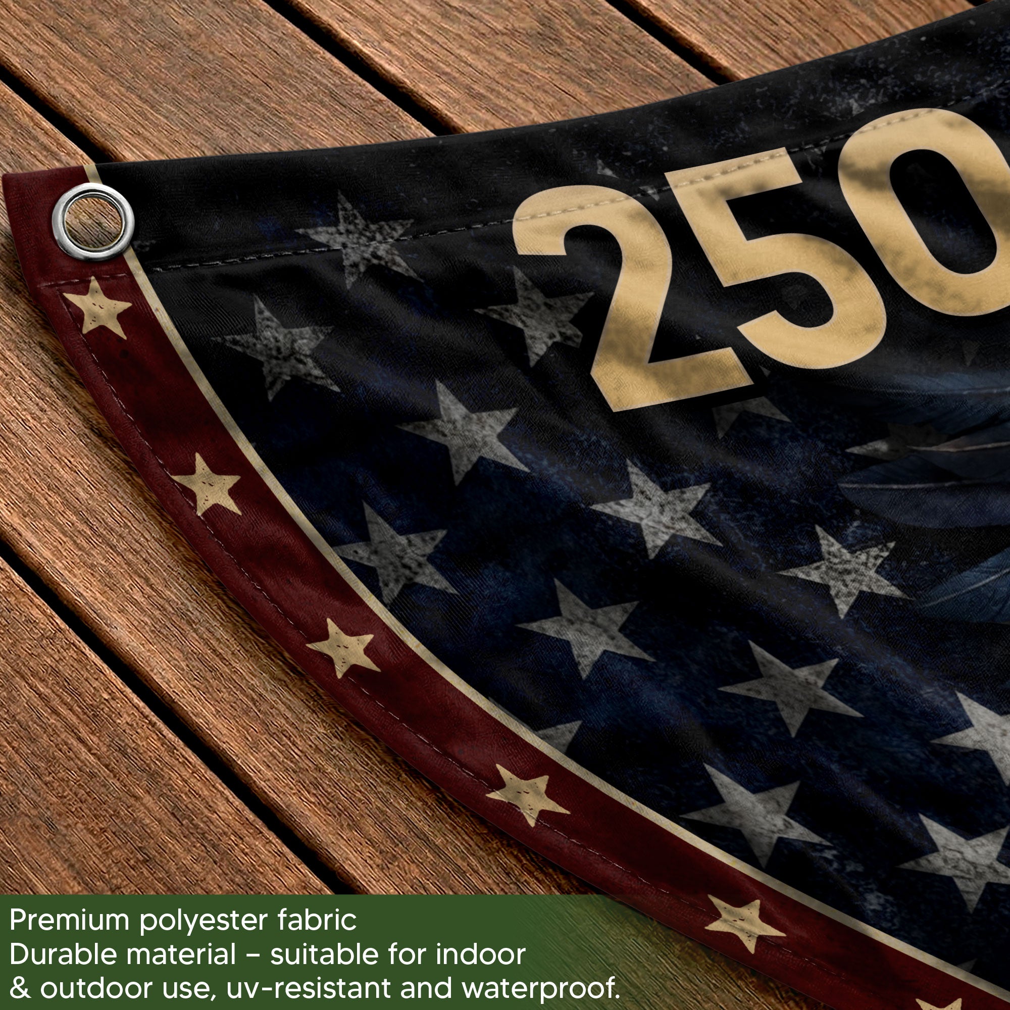 American Bald Eagle Fence Flag Custom Family Name 250 Years Freedom 1776-2026 Patriotic Yard Decor