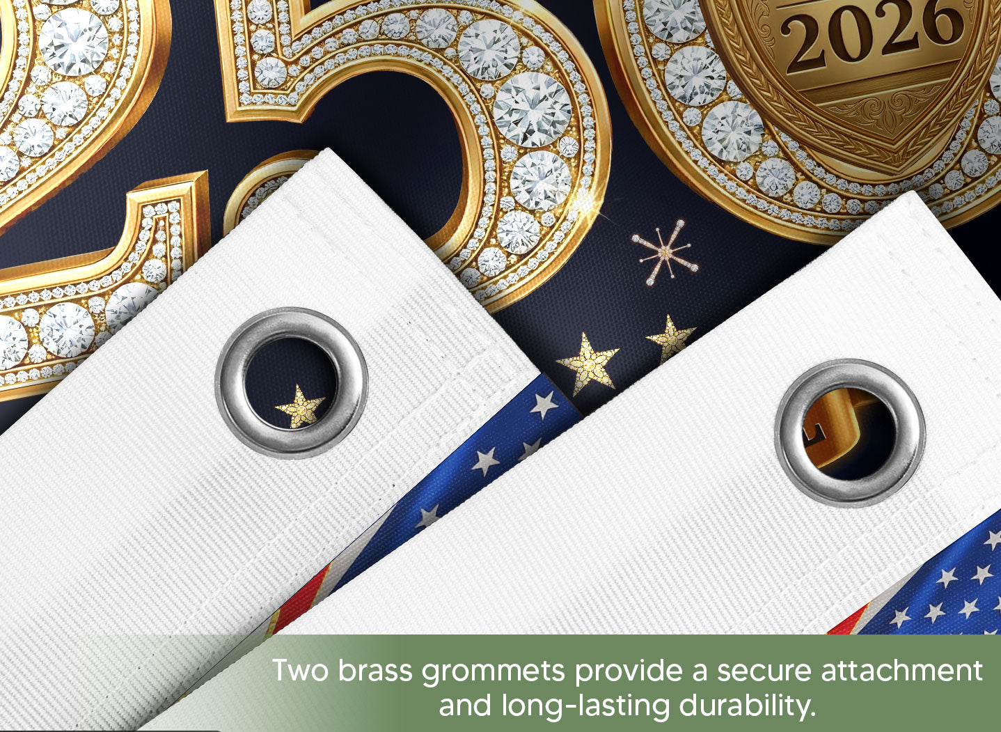 American Flag Stripes Gold Eagle Luxury Patriotic Banner US 1776 2026 Anniversary 3x5ft