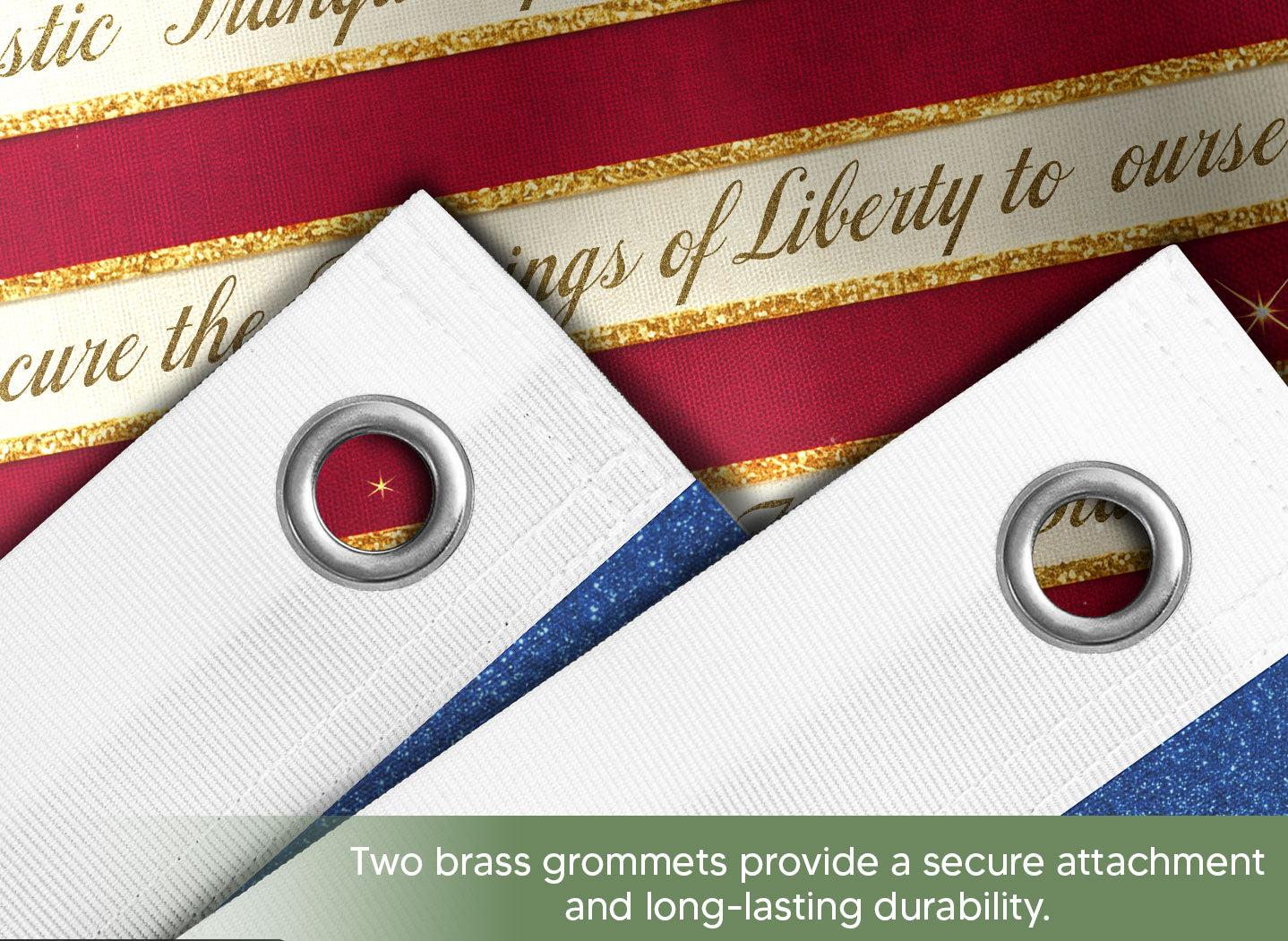 Constitution Preamble Glitter Eagle Patriotic American Banner Flag US 1776 2026 3x5ft