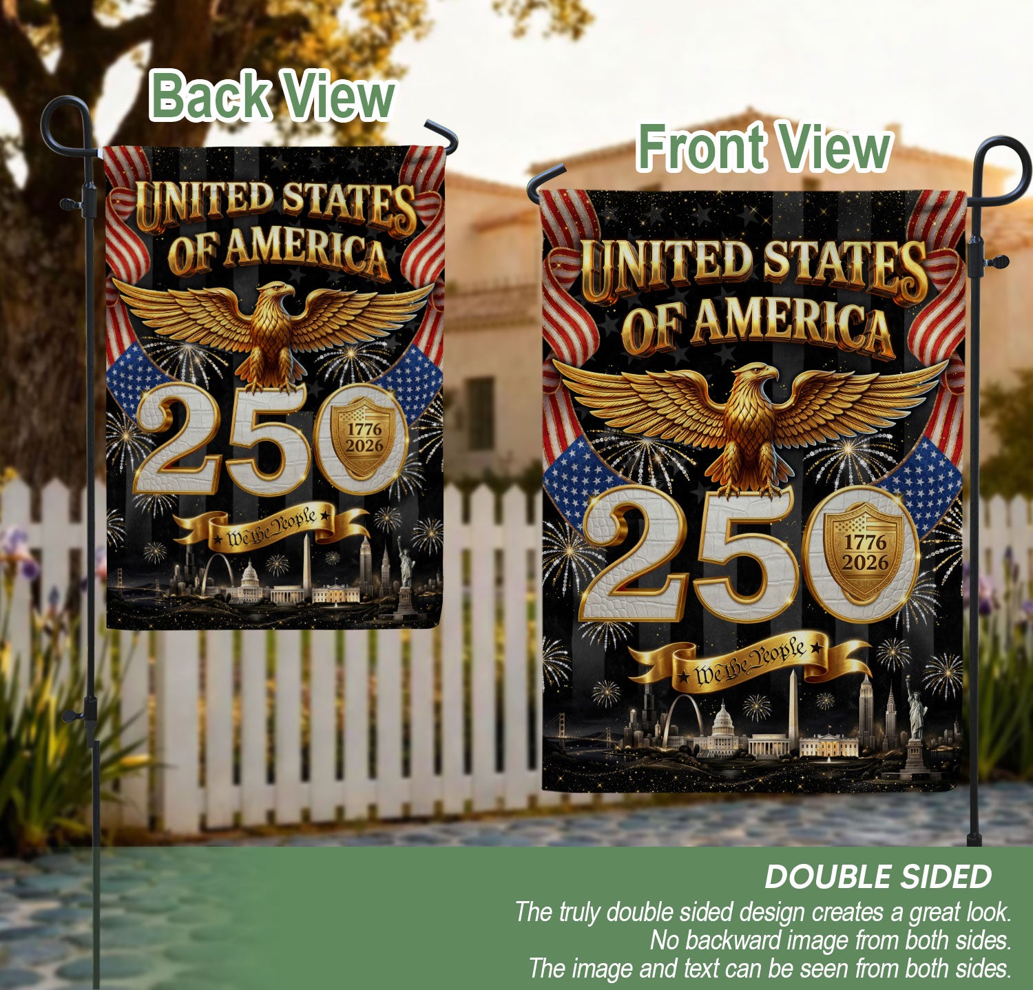 250th Anniversary United States House Flag - We The People Patriotic Eagle Banner