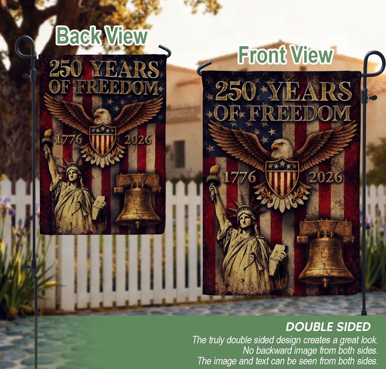 250th Anniversary United States Garden Flag - Patriotic Eagle Shield Home Decor 2026 - Rust Field Wear
